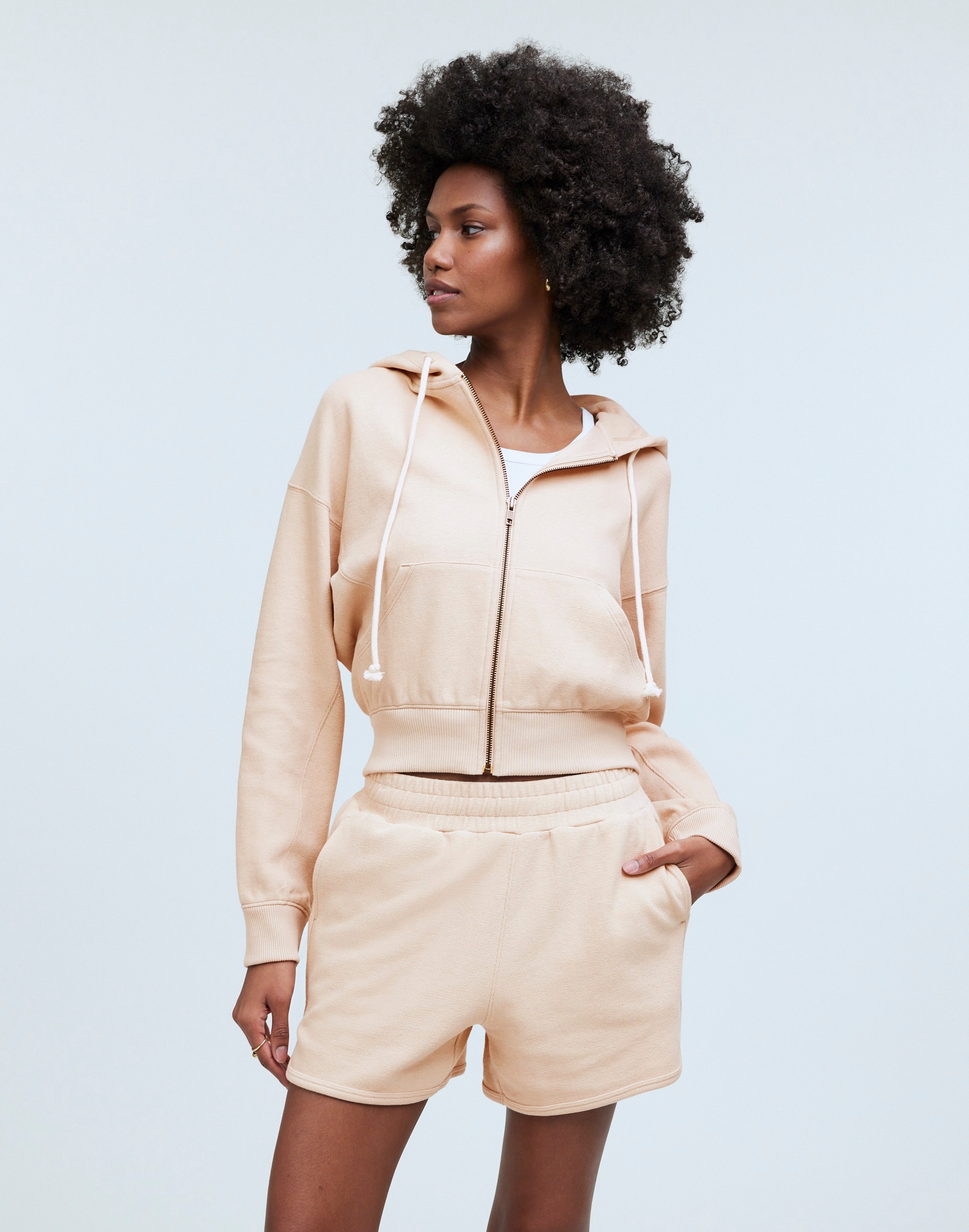 zip-front hooded sweatshirt: botanical dye edition