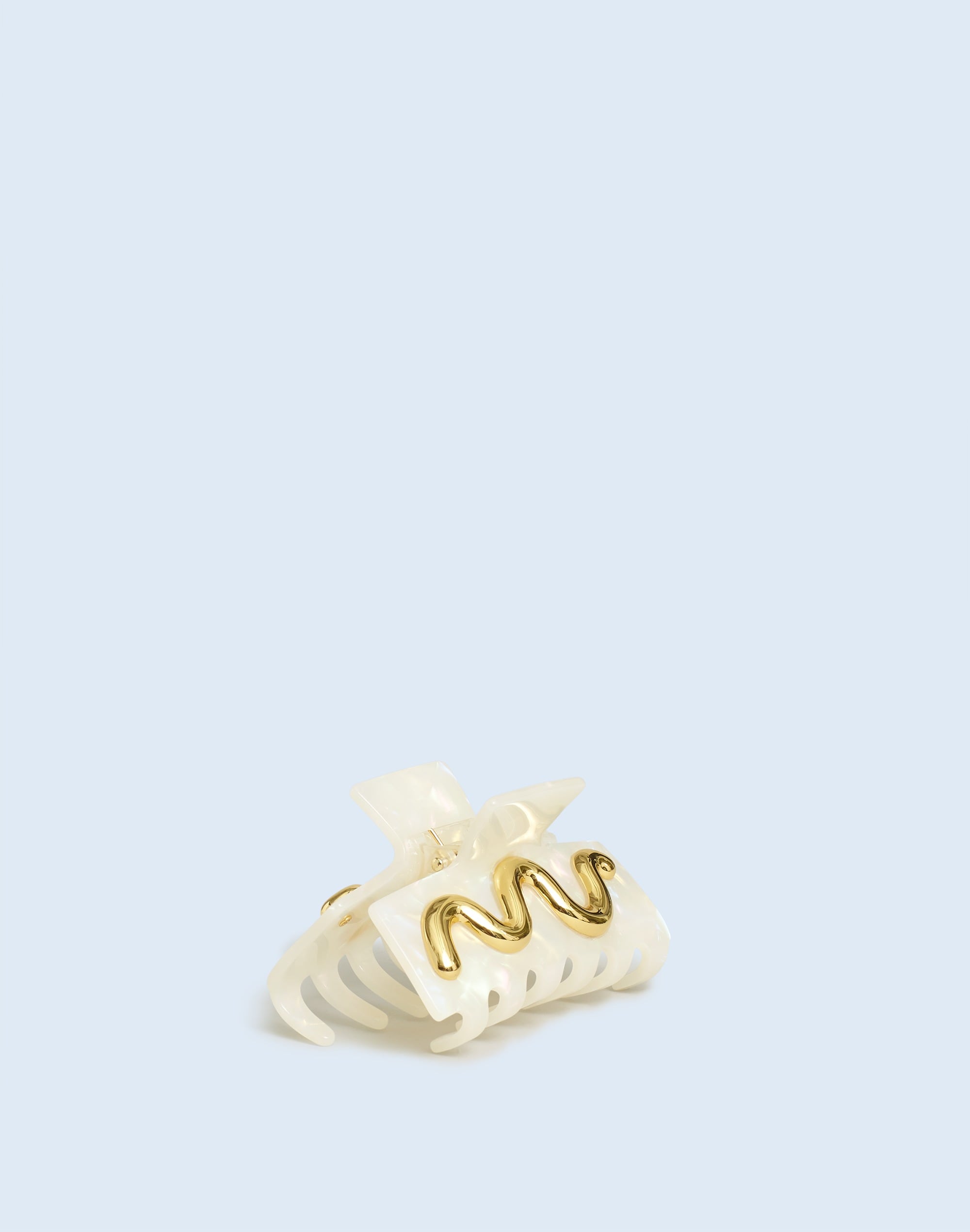 Mw Metal Squiggle Medium Claw Hair Clip In White