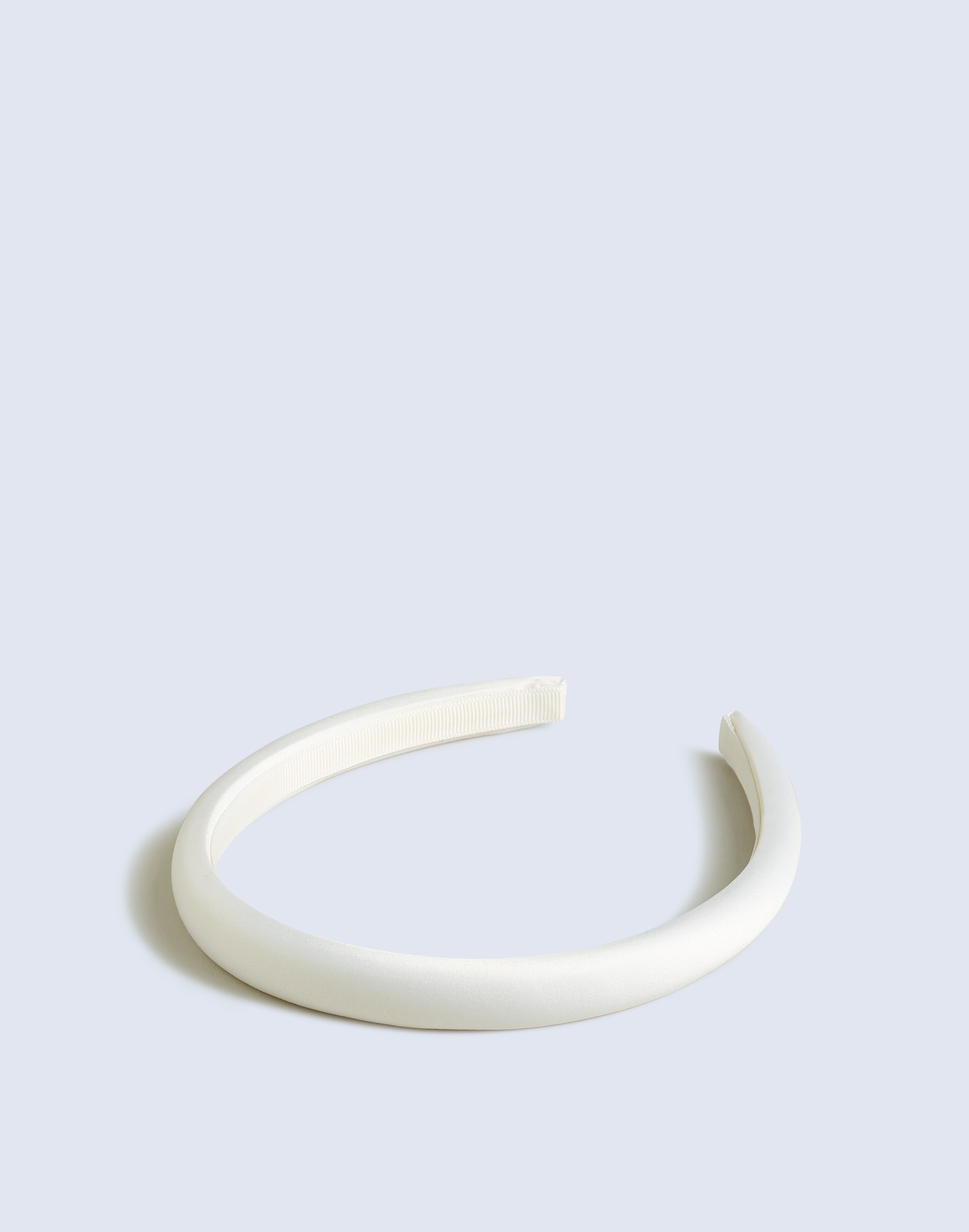 Mw Skinny Padded Satin Headband In White