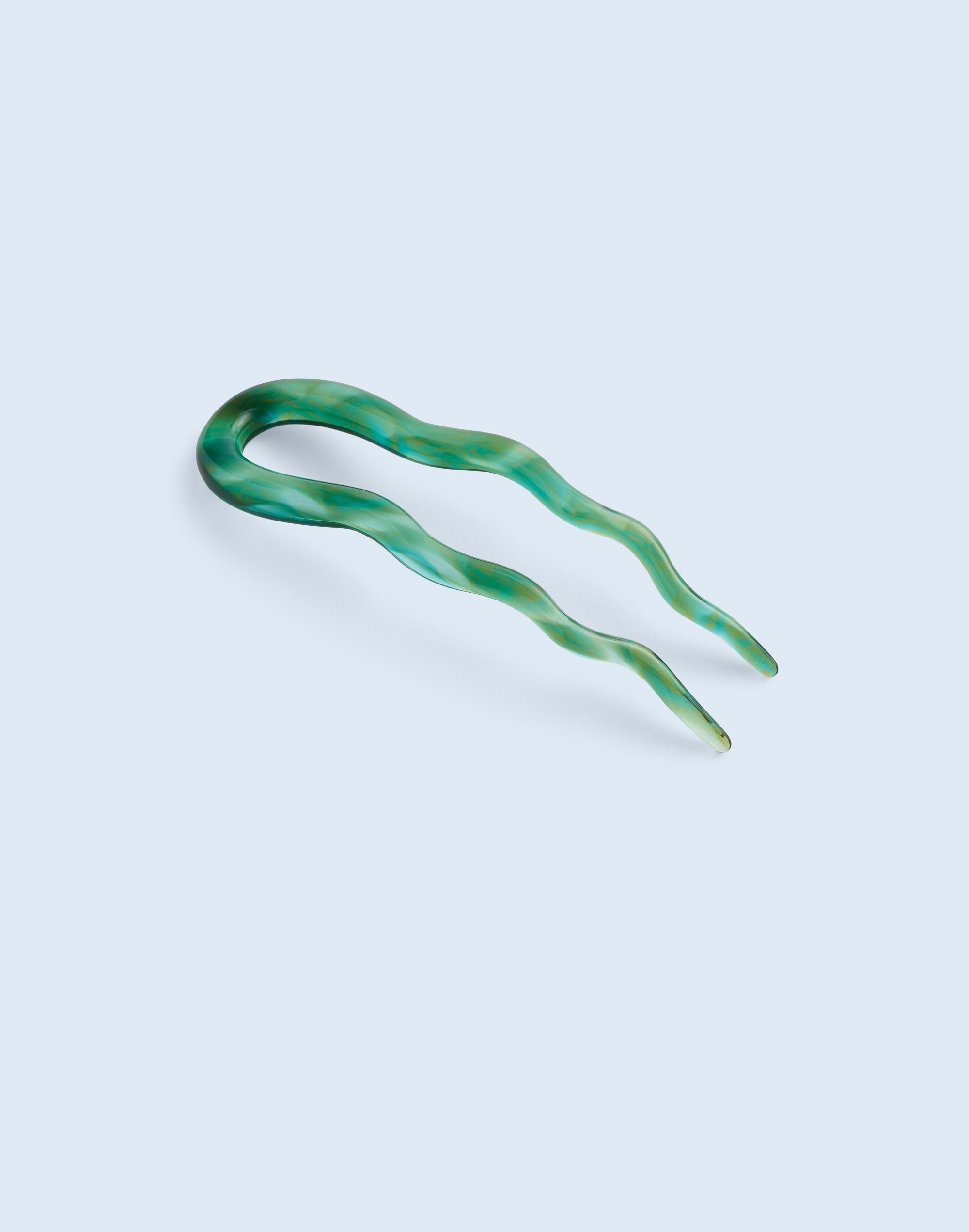 Mw Wavy French Hair Pin In Green