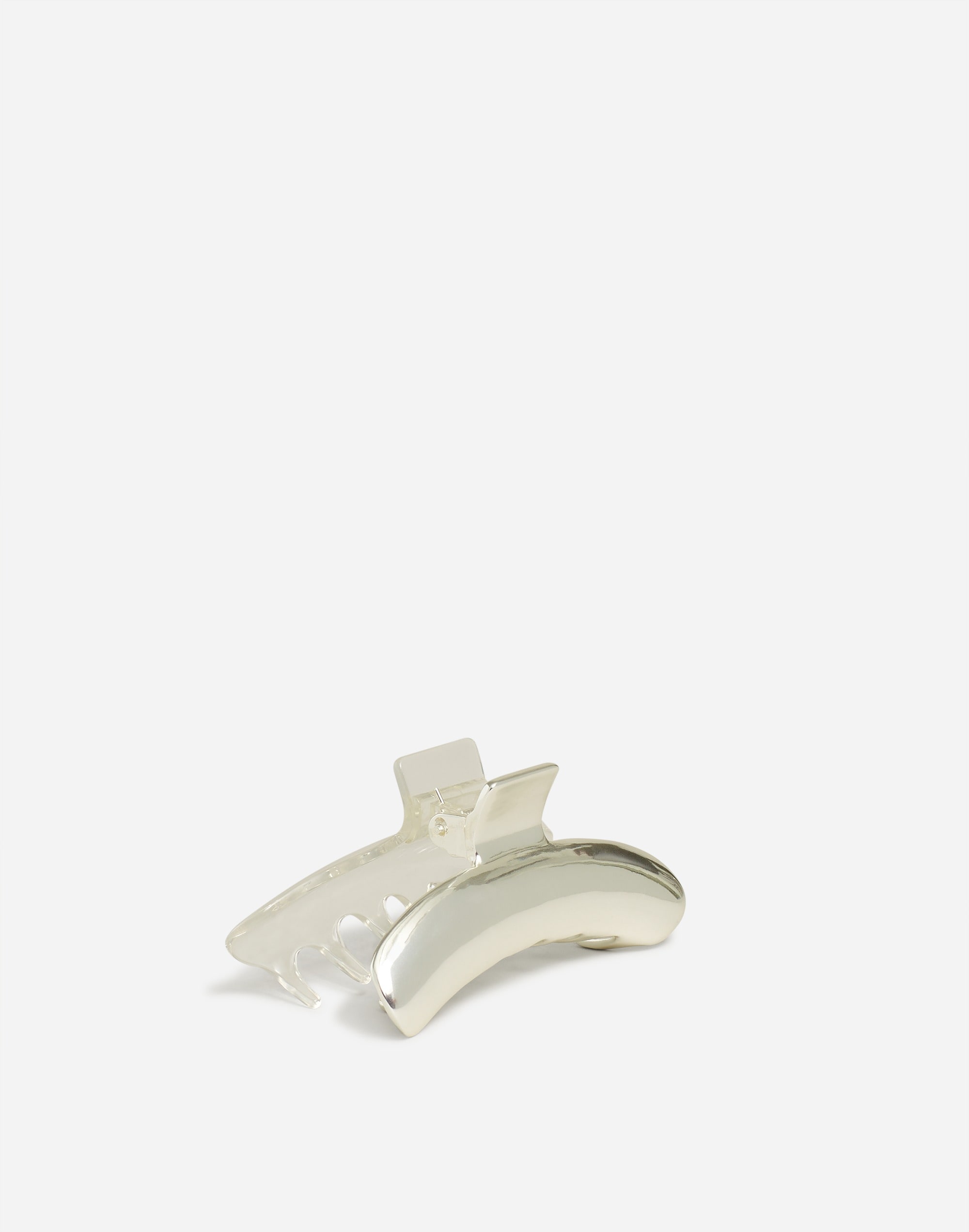 transparent metallic medium claw hair clip