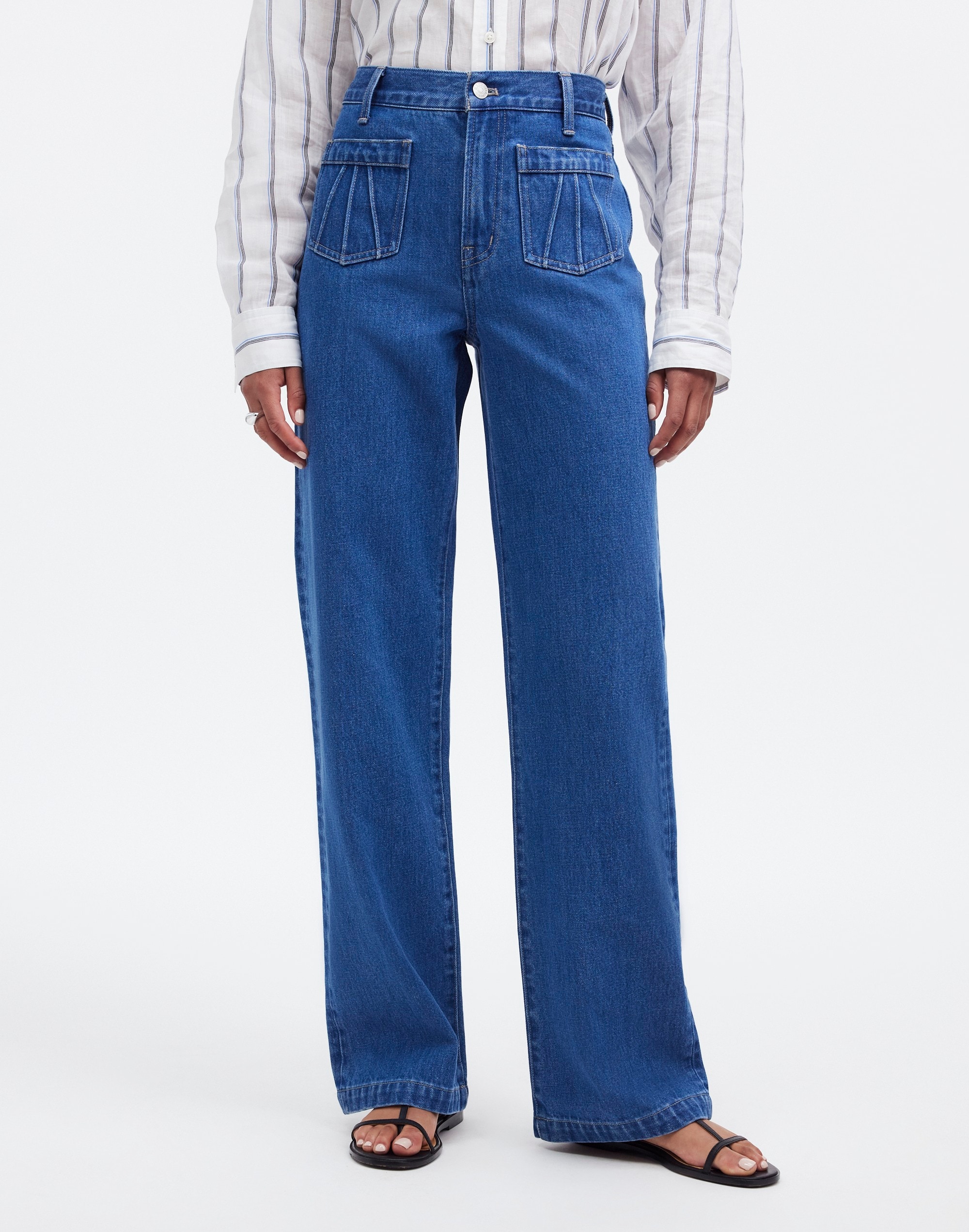 The Perfect Vintage Wide-Leg Jean in Lape Wash: Patch Pocket Edition