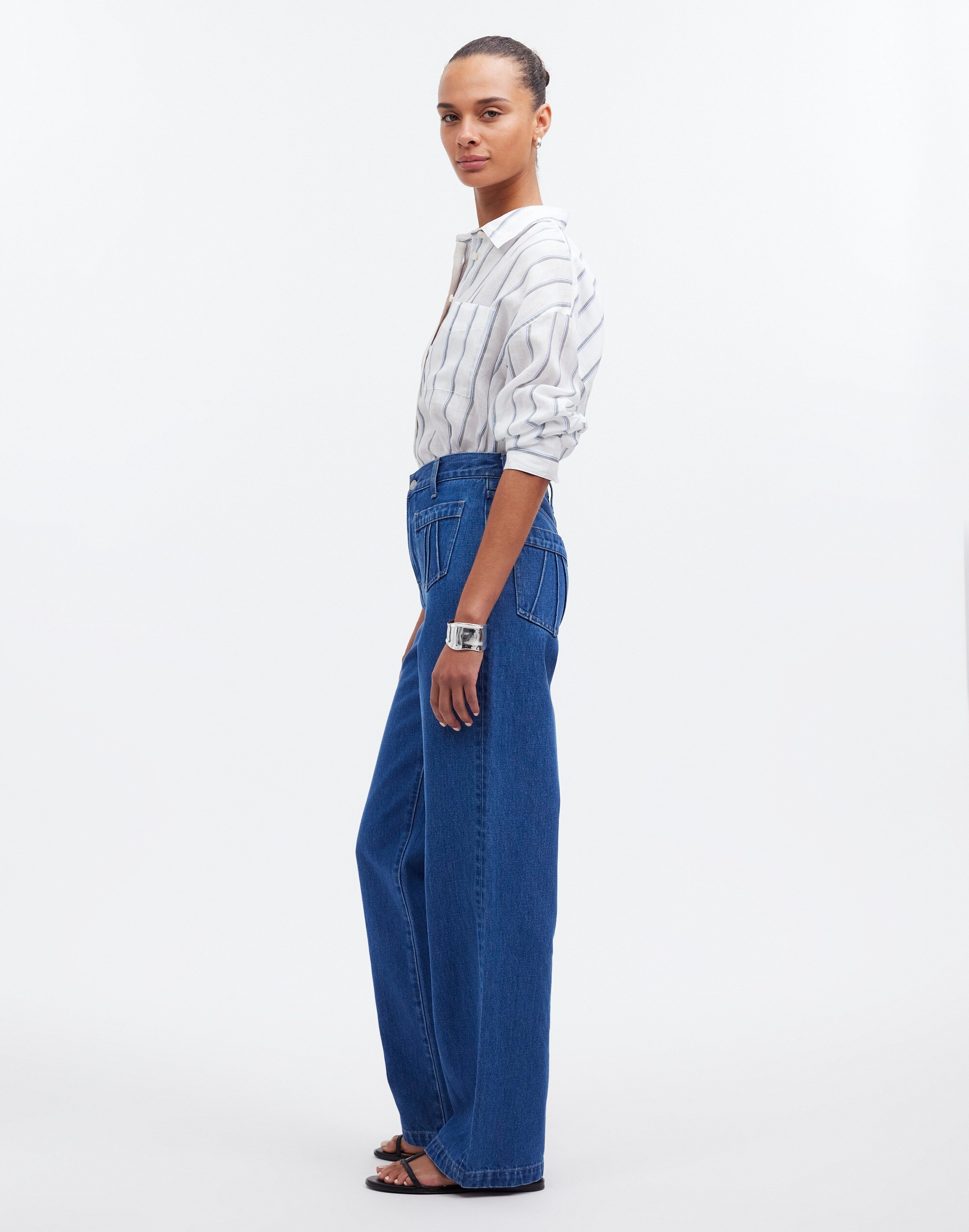 The Perfect Vintage Wide-Leg Jean in Lape Wash: Patch Pocket Edition