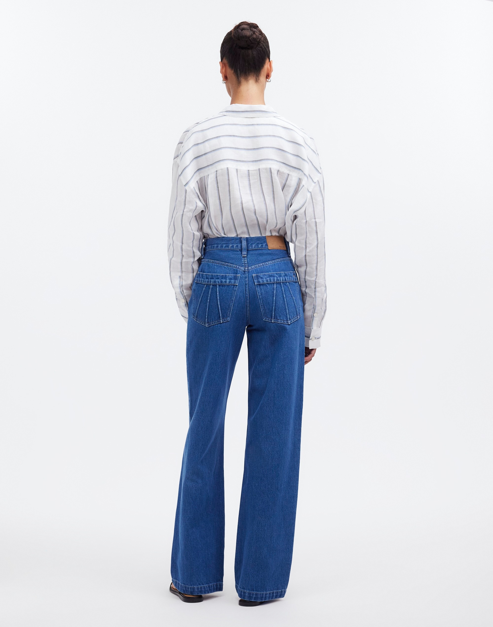 The Perfect Vintage Wide-Leg Jean in Lape Wash: Patch Pocket Edition