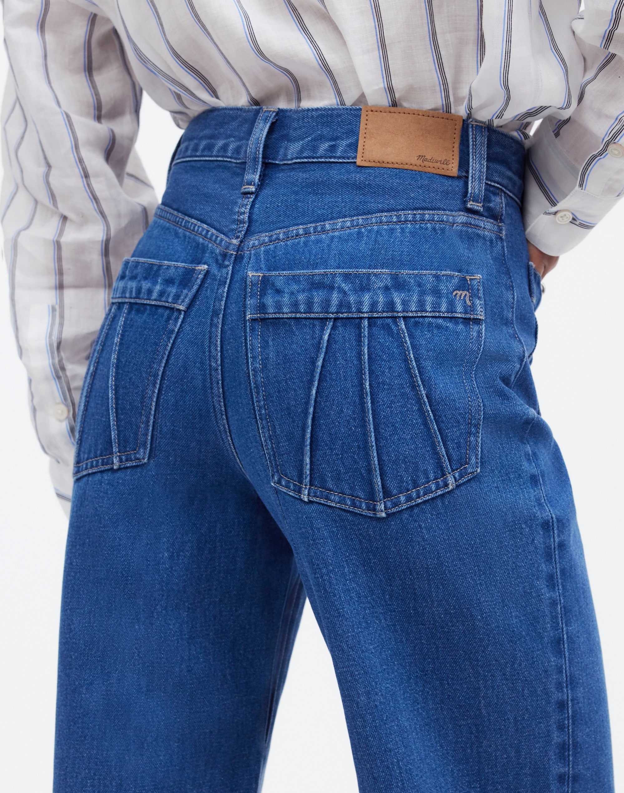 The Perfect Vintage Wide-Leg Jean in Lape Wash: Patch Pocket Edition