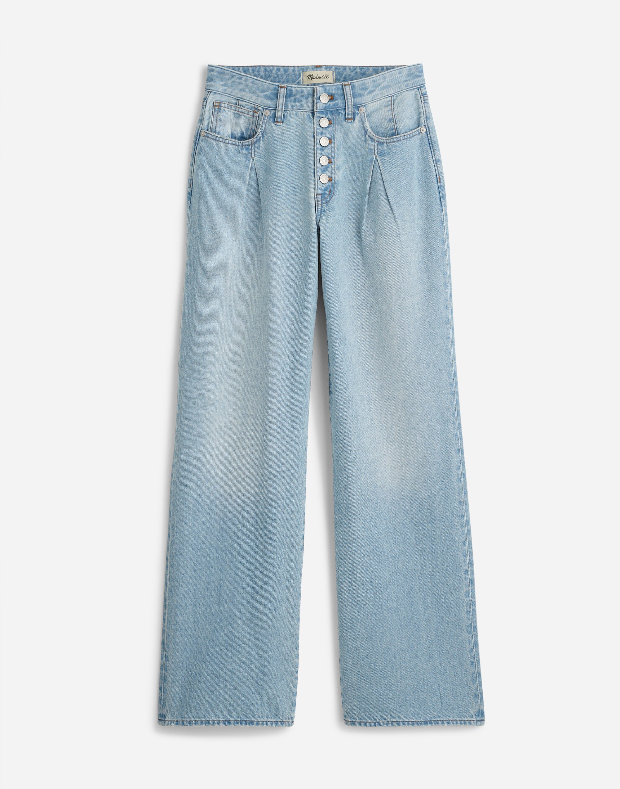 Superwide-Leg Jeans in Cather Wash: Button-Front Edition