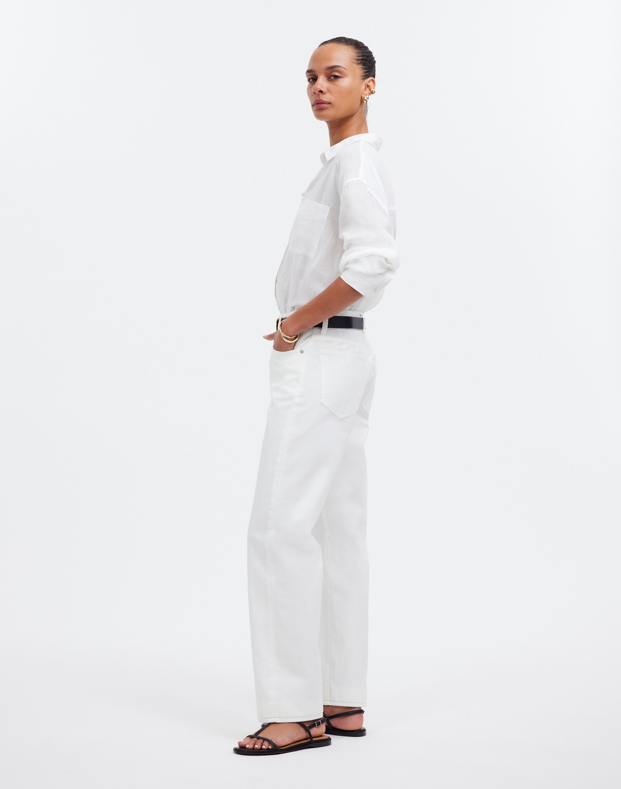 Low-Slung Straight Jeans