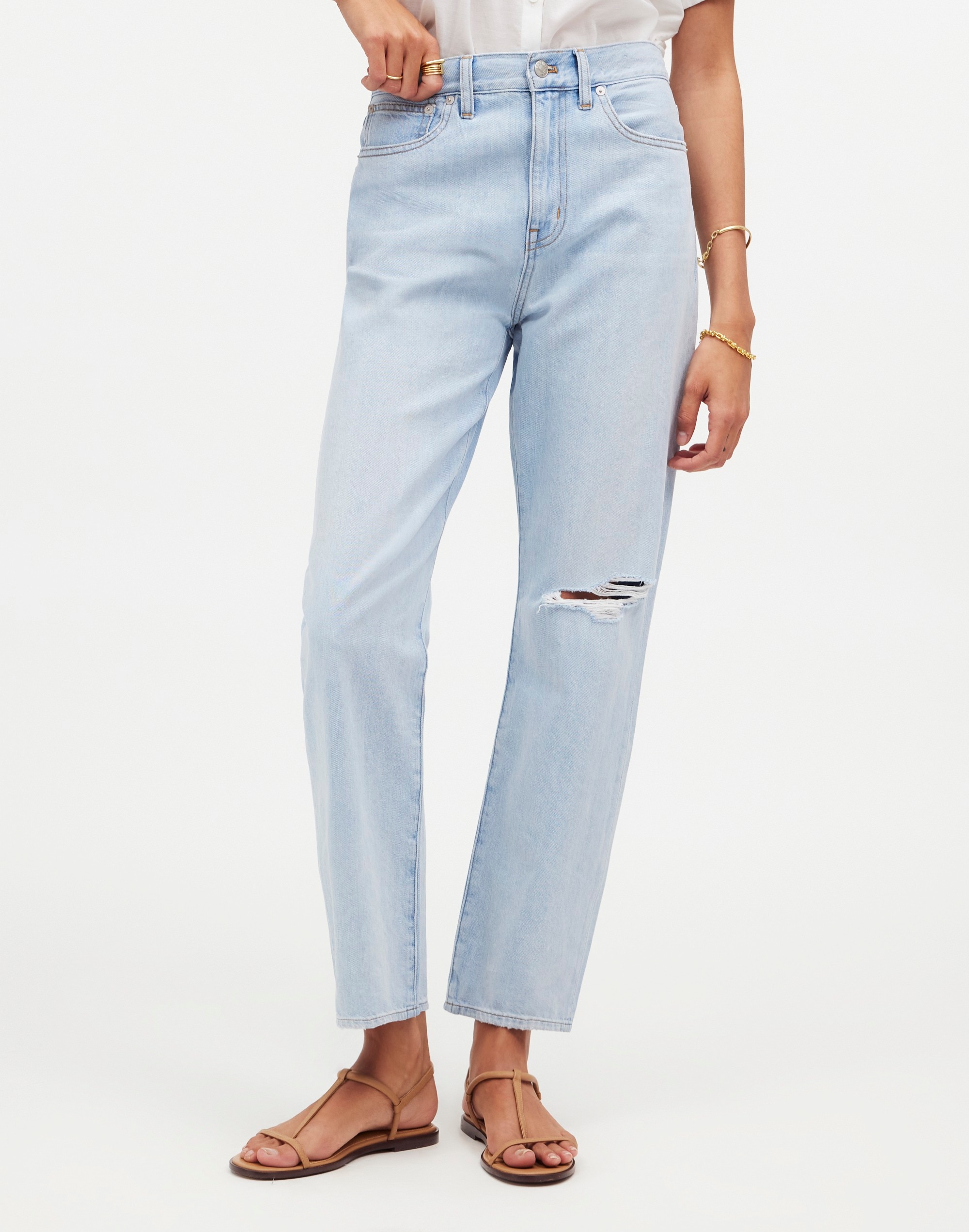 Shop Mw 'the ''90s Straight Crop Jean In Fitzgerald Wash