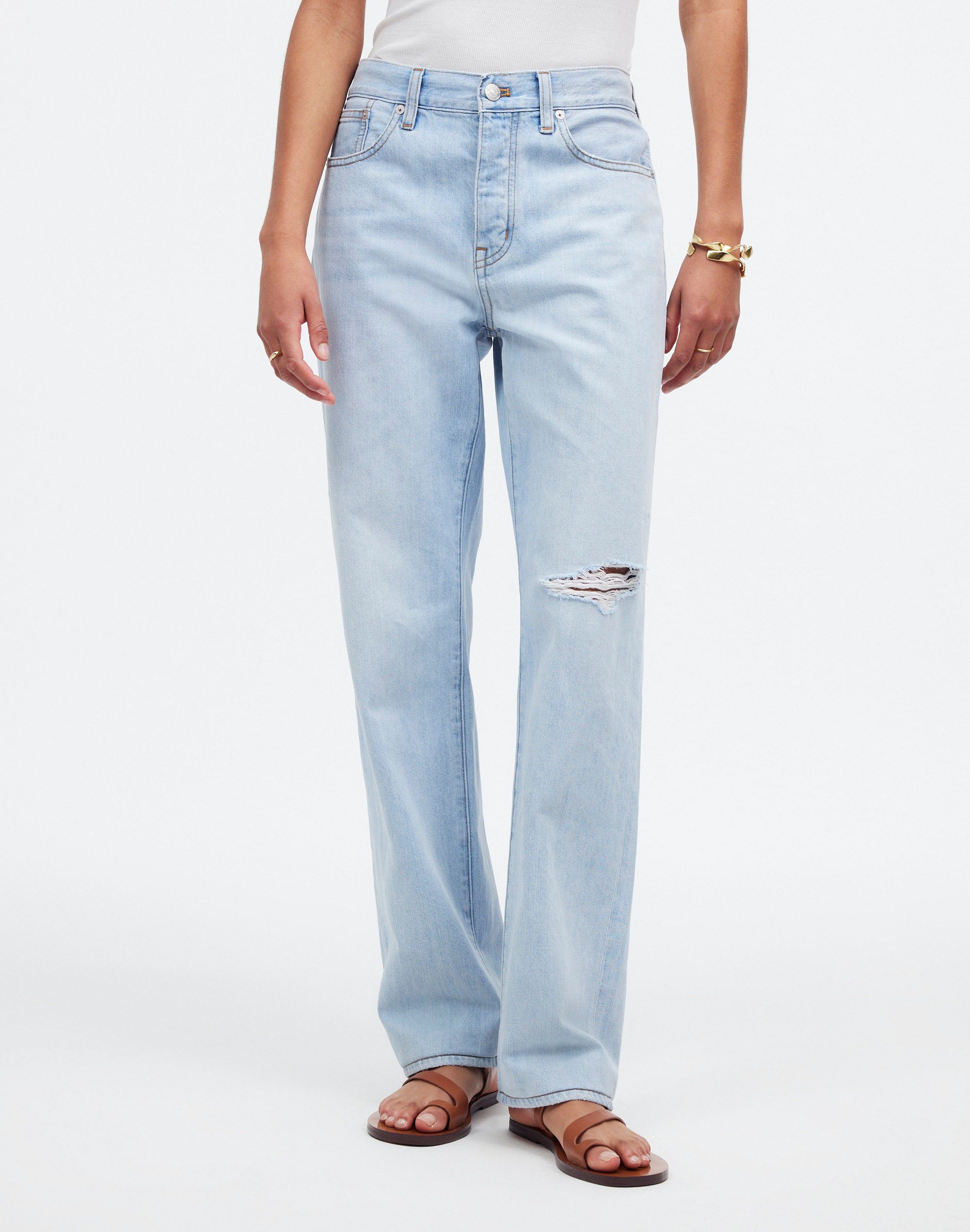 Low-Slung Straight Jeans