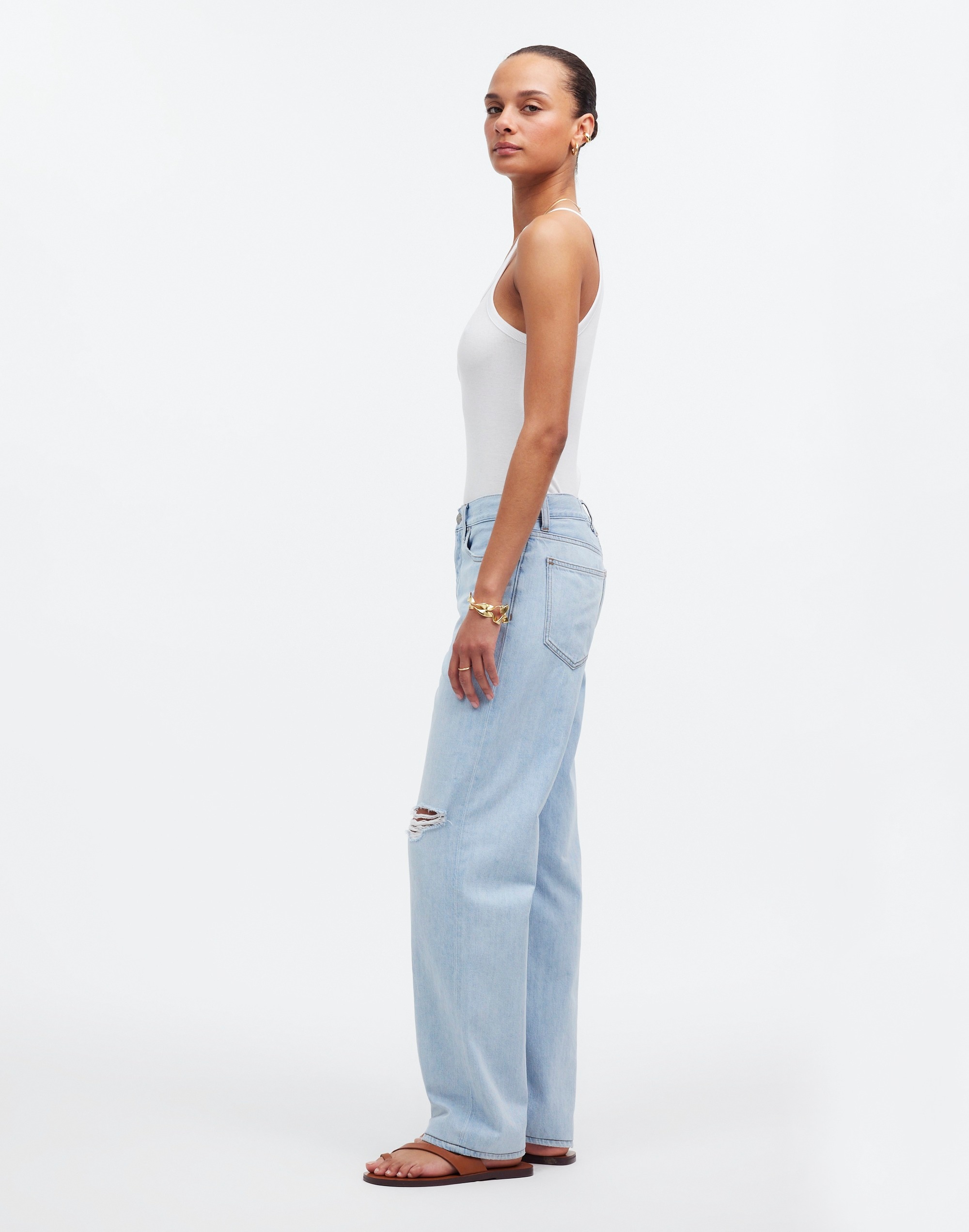 Low-Slung Straight Jeans