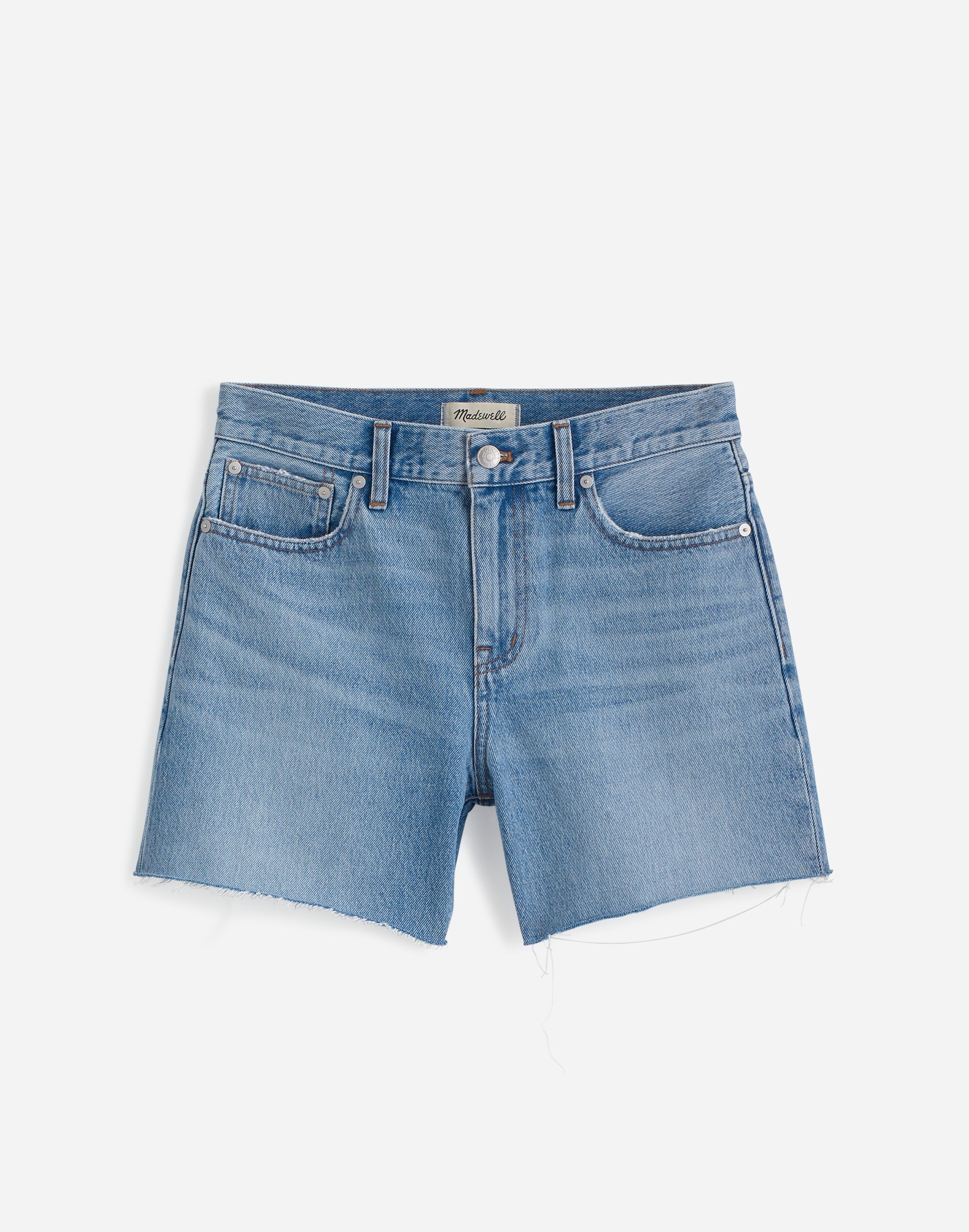 The Perfect Vintage Mid-Length Jean Short in Maplehurst Wash: Raw-Hem Edition in maplehurst wash image 6