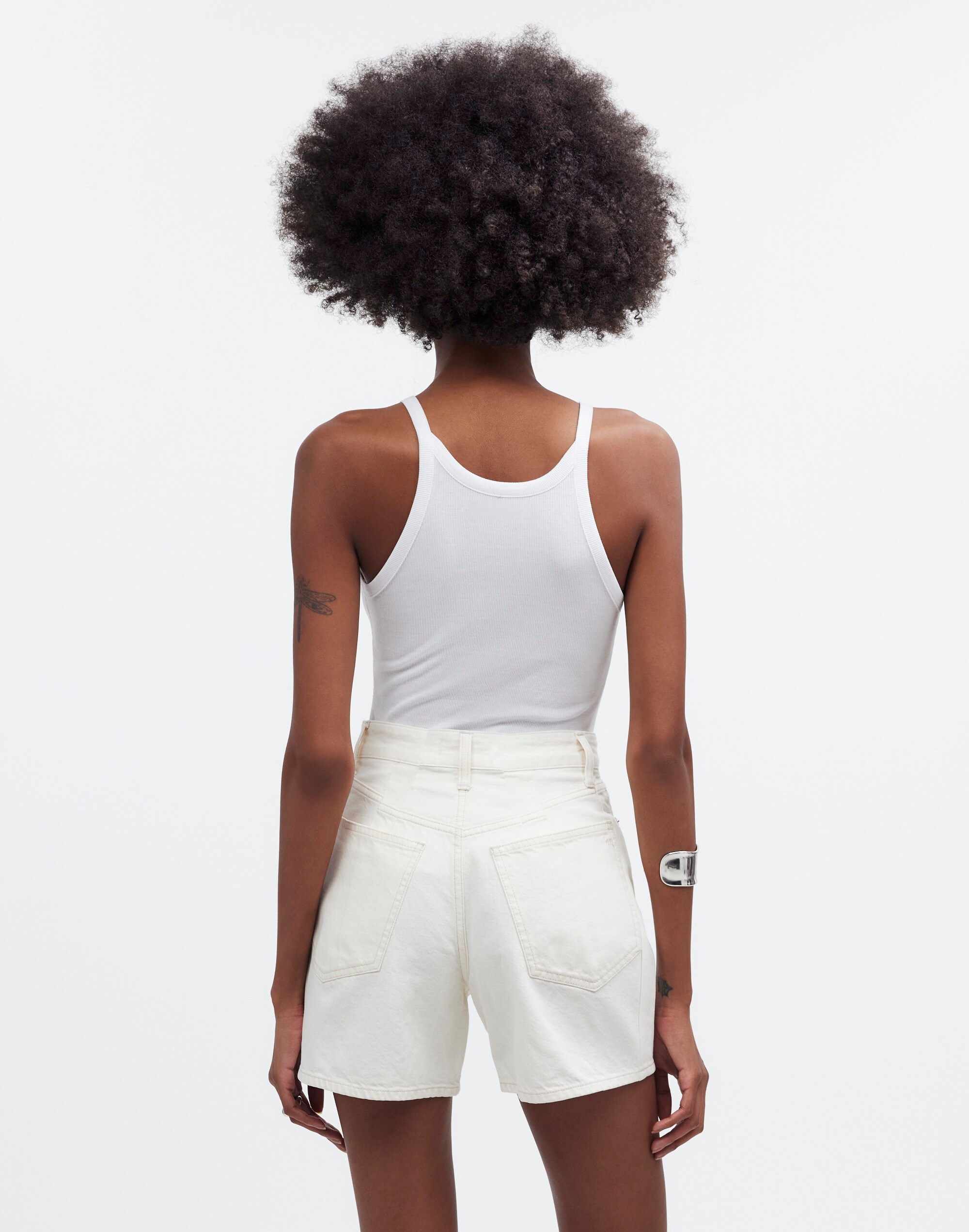 The '90s Mid-Length Jean Short in Vintage Canvas: Button Front Edition