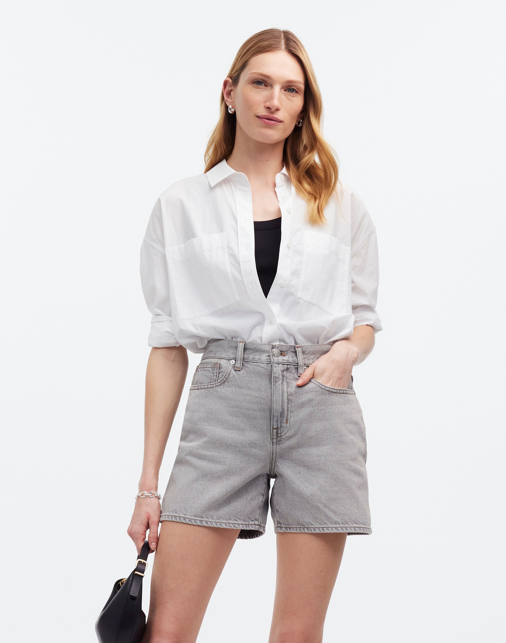 Mw 'the ''90s Mid-length Jean Short In Gray