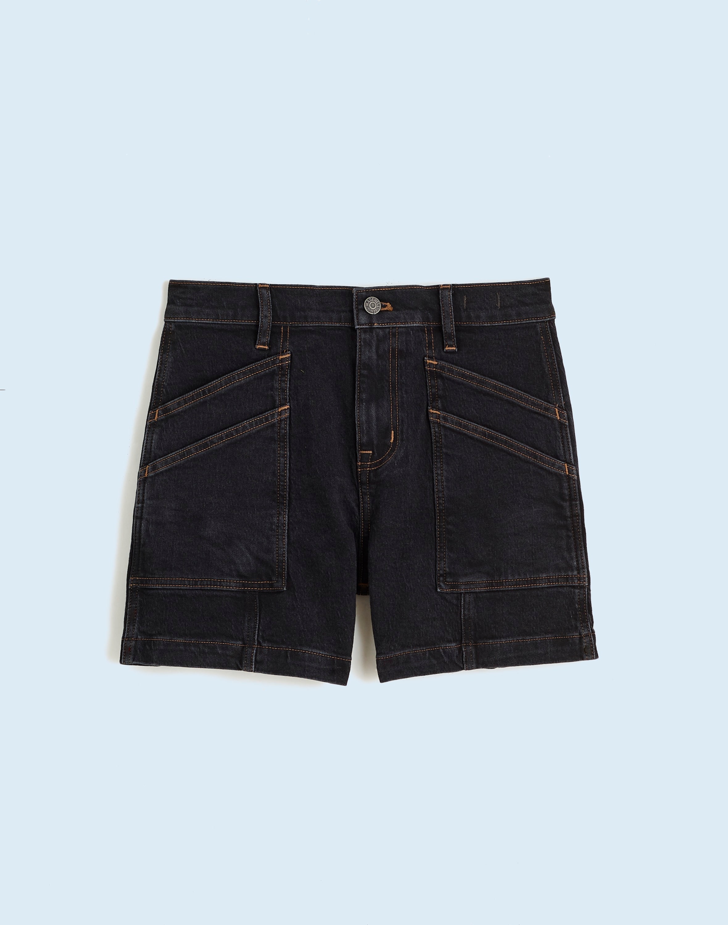 The Perfect Vintage Mid-Length Cargo Jean Short in Shamp Wash