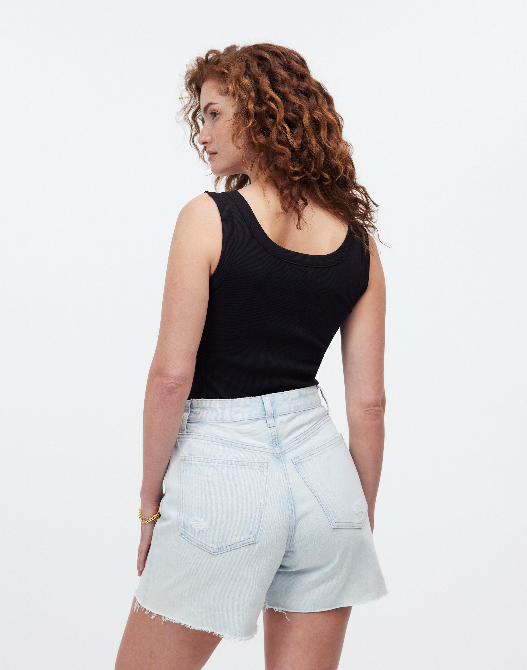 The Curvy '90s Mid-Length Jean Short in Pearlman Wash