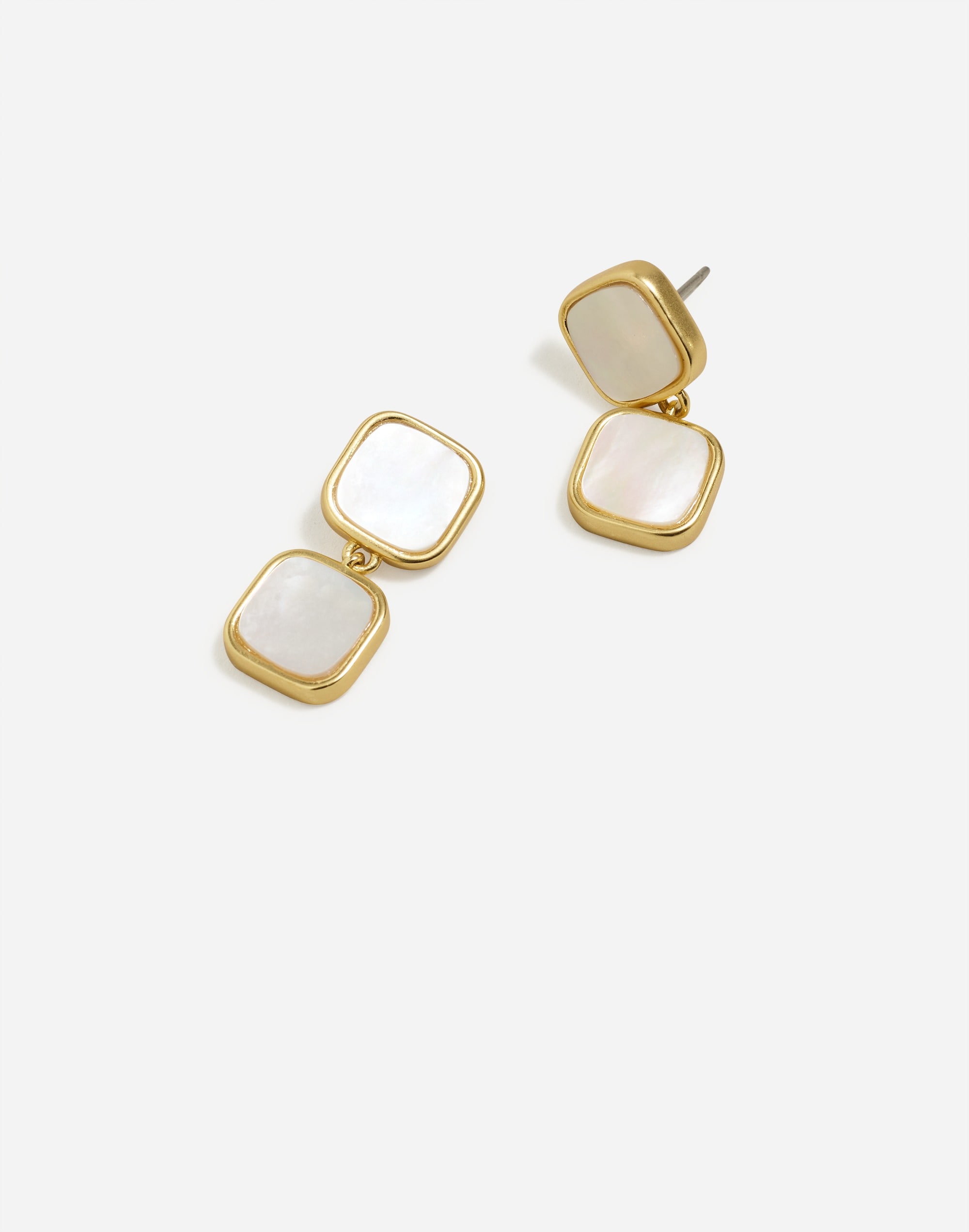 Mother-Of-Pearl Square Statement Drop Earrings