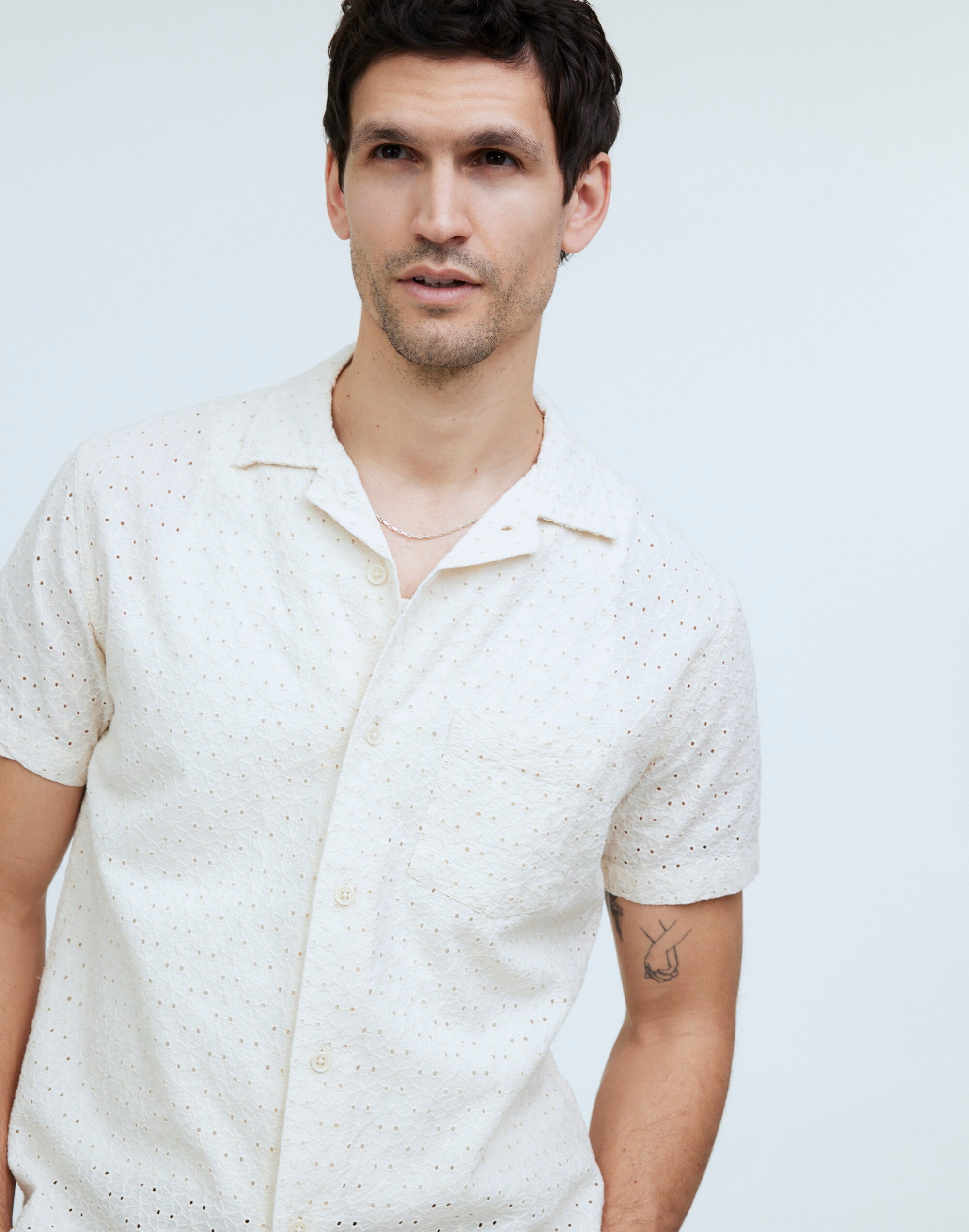 Corridor&reg; Floral Eyelet Short-Sleeve Shirt
