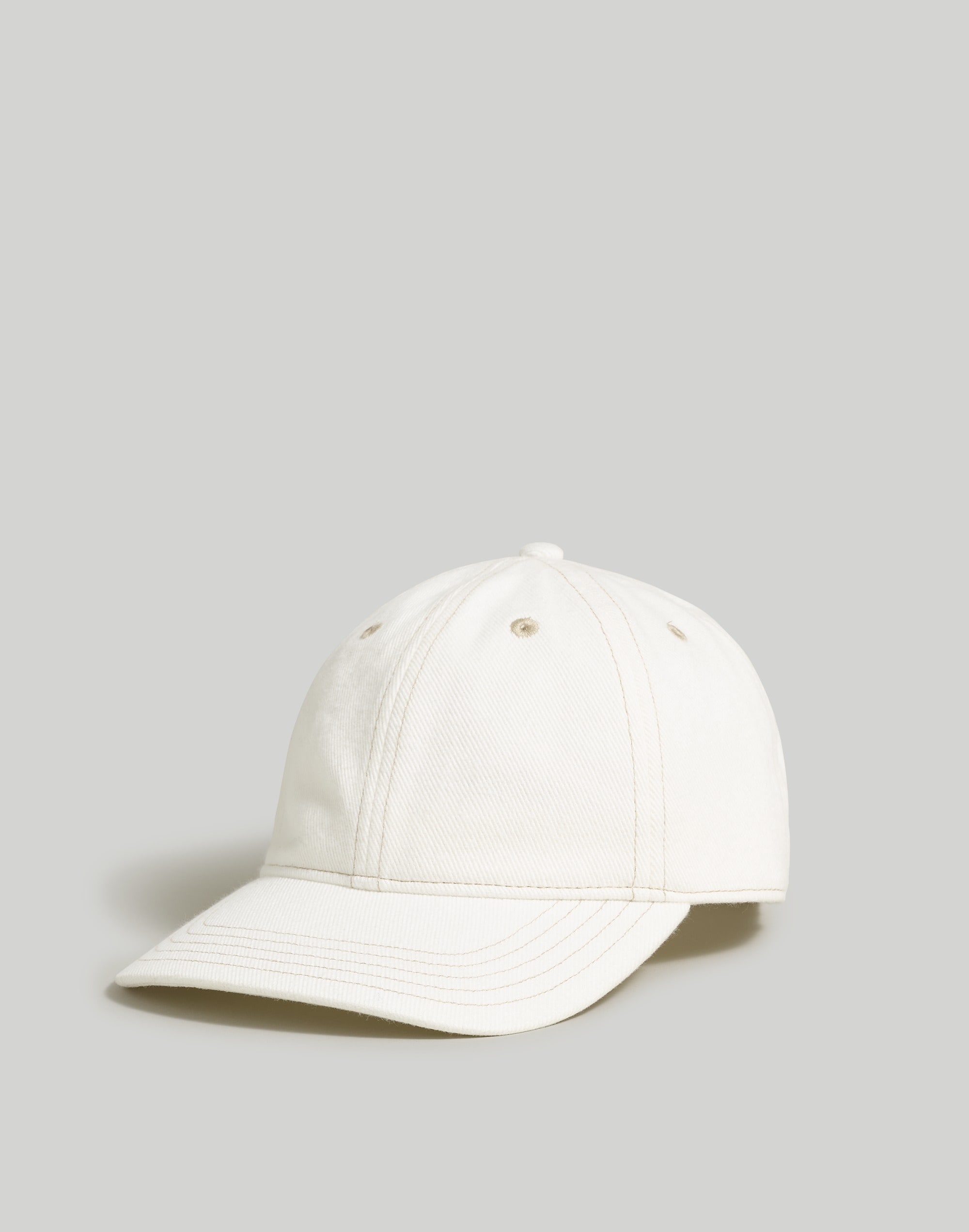 Mw Denim Baseball Hat In White
