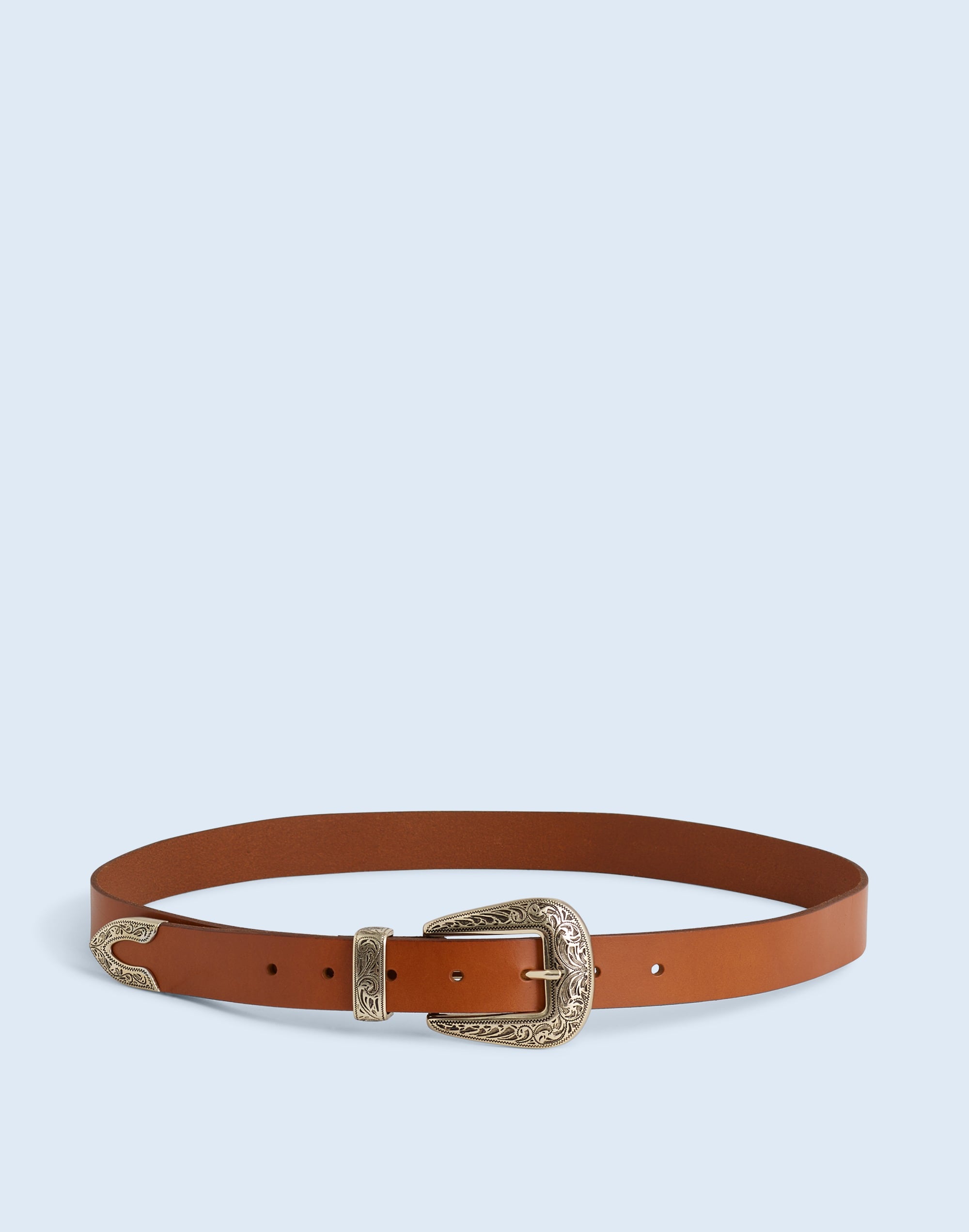 Mw Leather Western Belt In Canyon