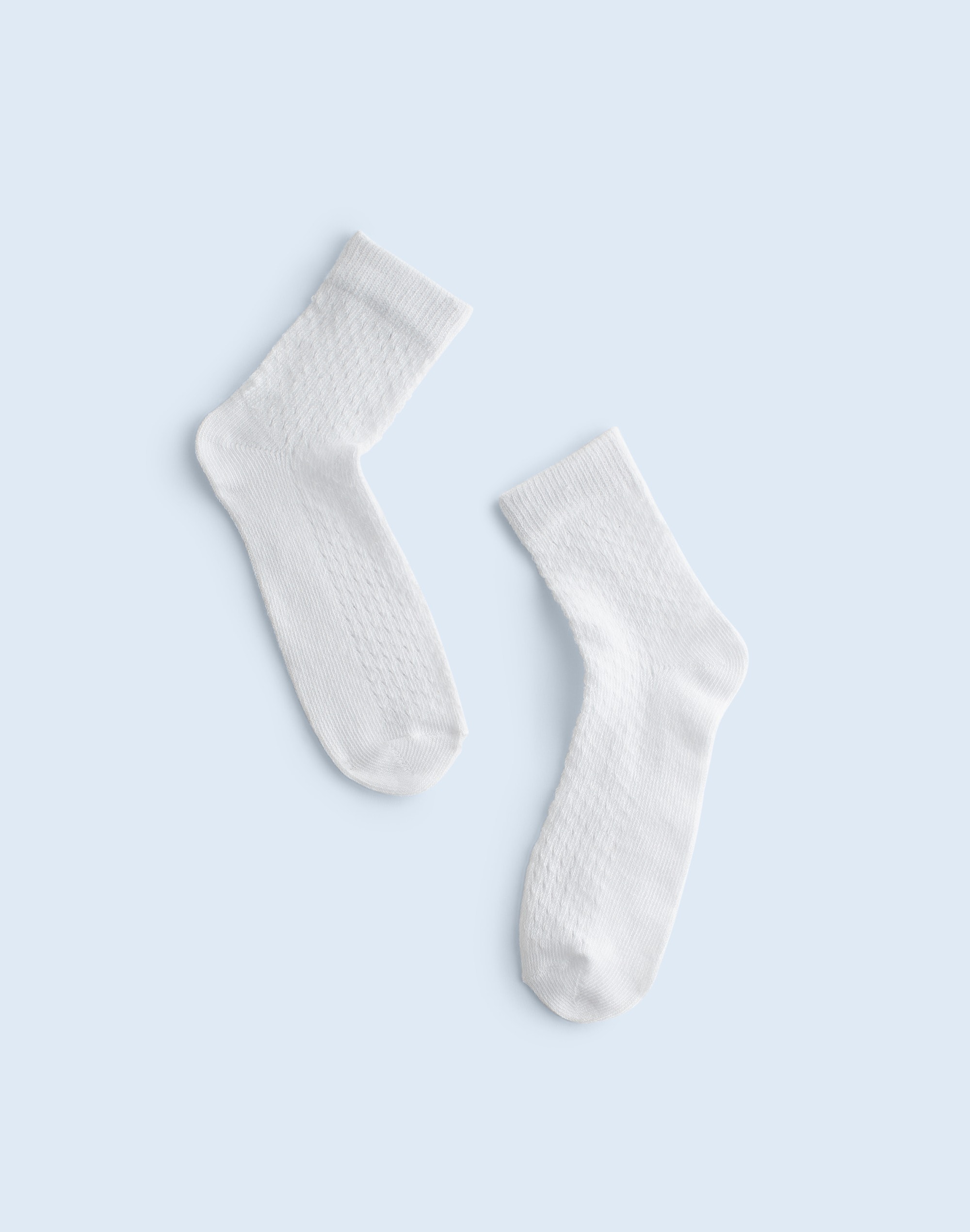 Mw Pointelle Ankle Socks In White