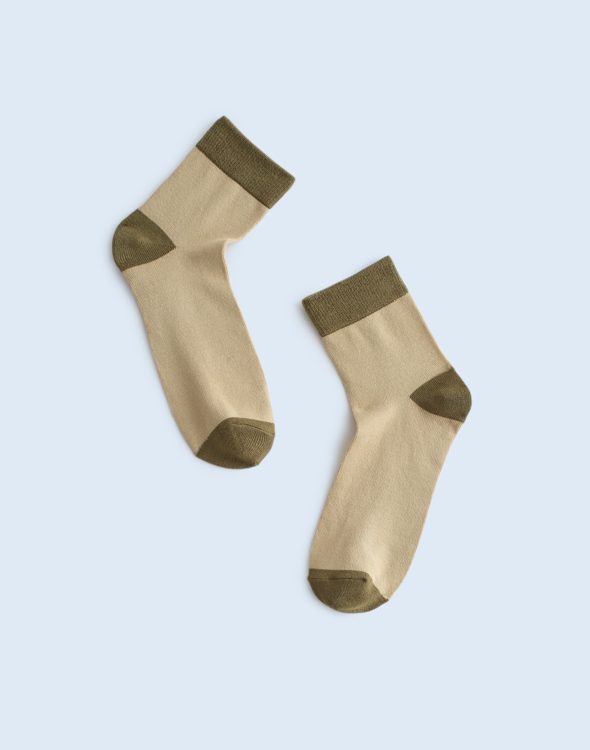 Mw Colorblock Ankle Socks In Aged Olive