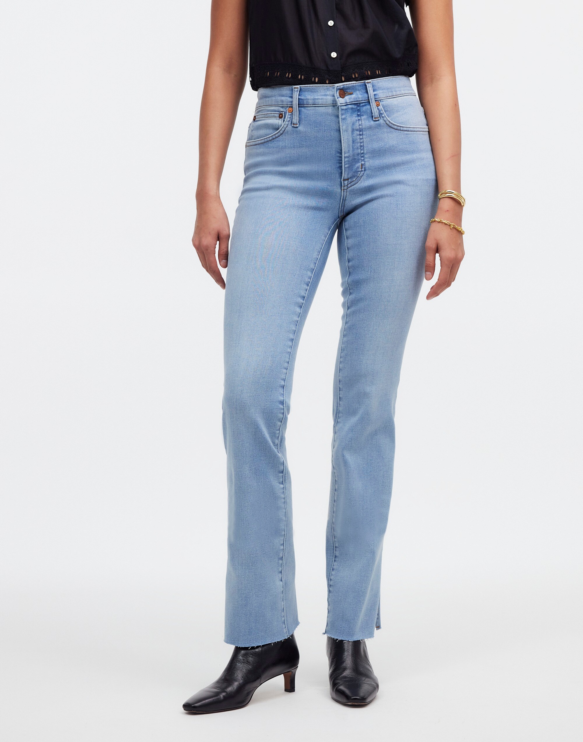 Shop Mw Kick Out Full-length Jeans In Condale Wash