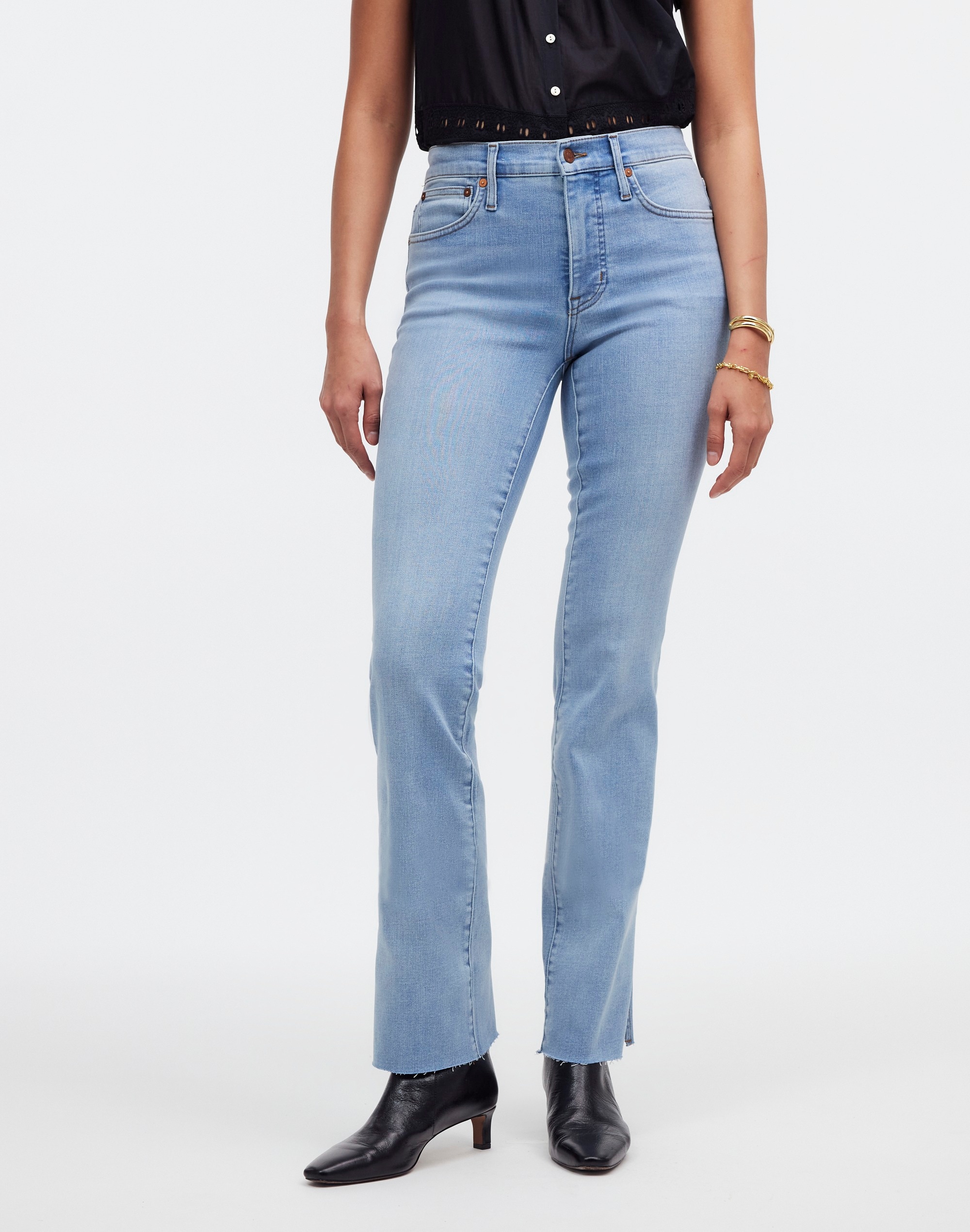 Kick Out Full-Length Jeans in Condale Wash: Raw Hem Edition