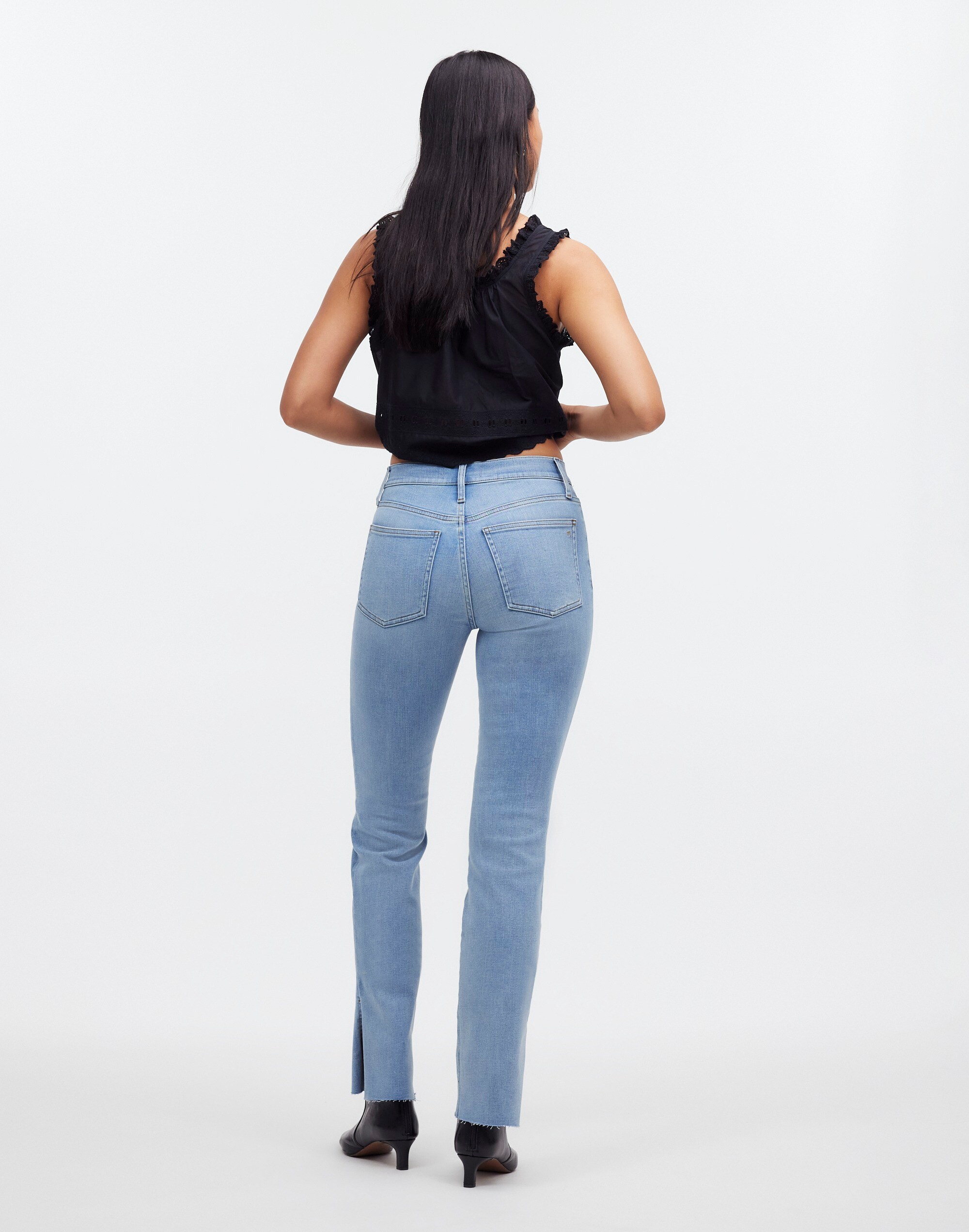 Kick Out Full-Length Jeans in Condale Wash: Raw Hem Edition