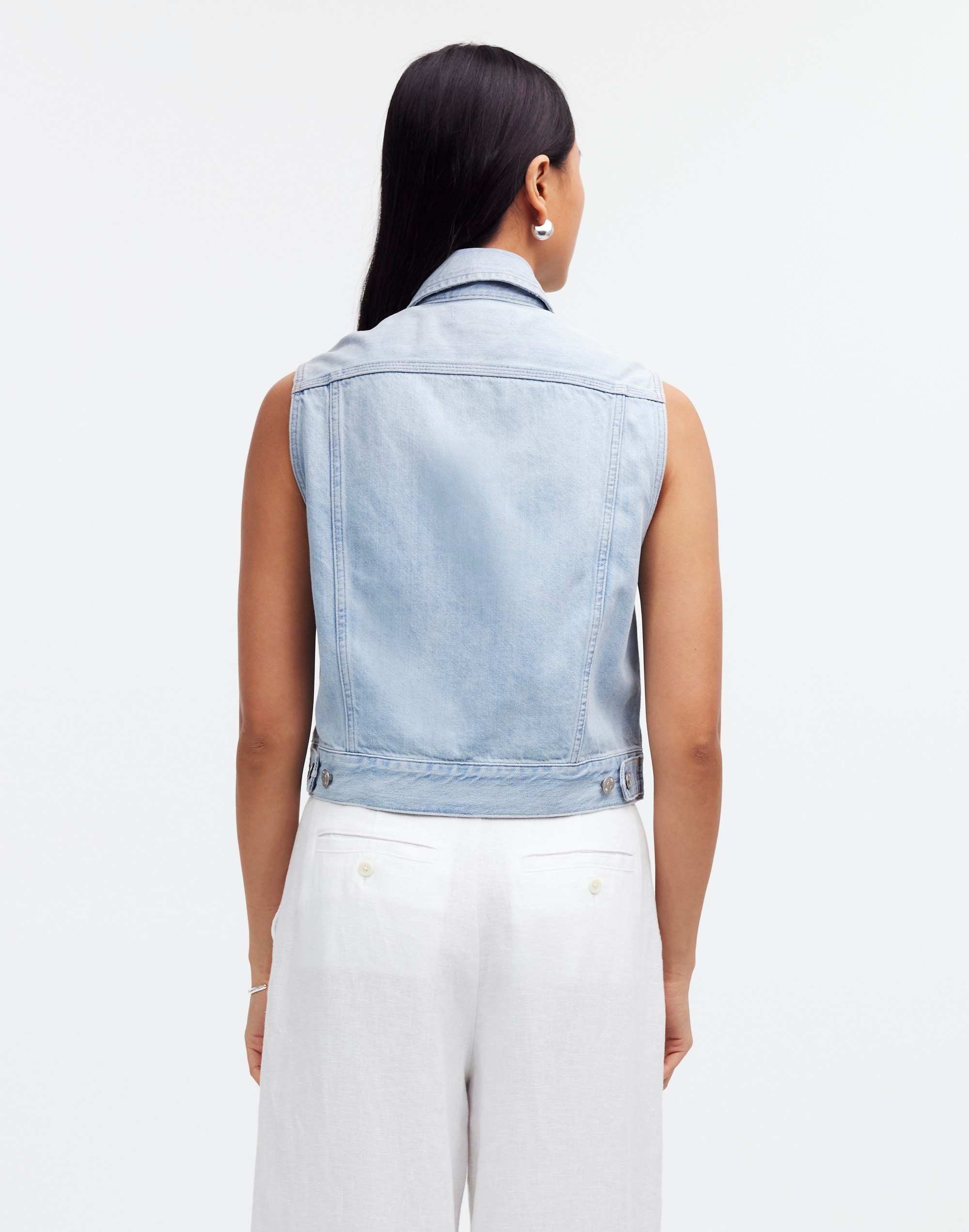 Denim Oversized Boxy Vest in Fitzgerald Wash | Madewell