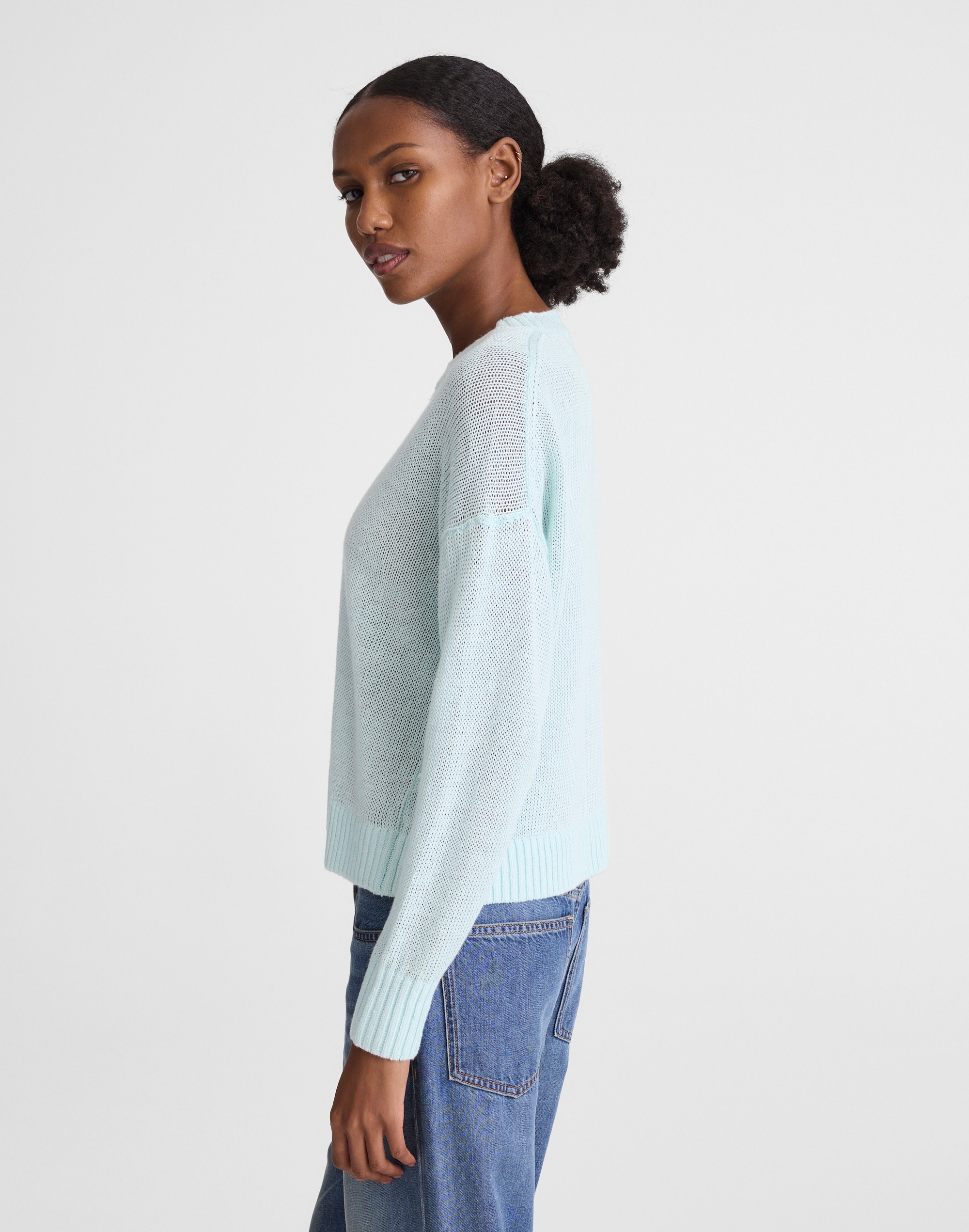 Linen Drop-Shoulder Sweater
