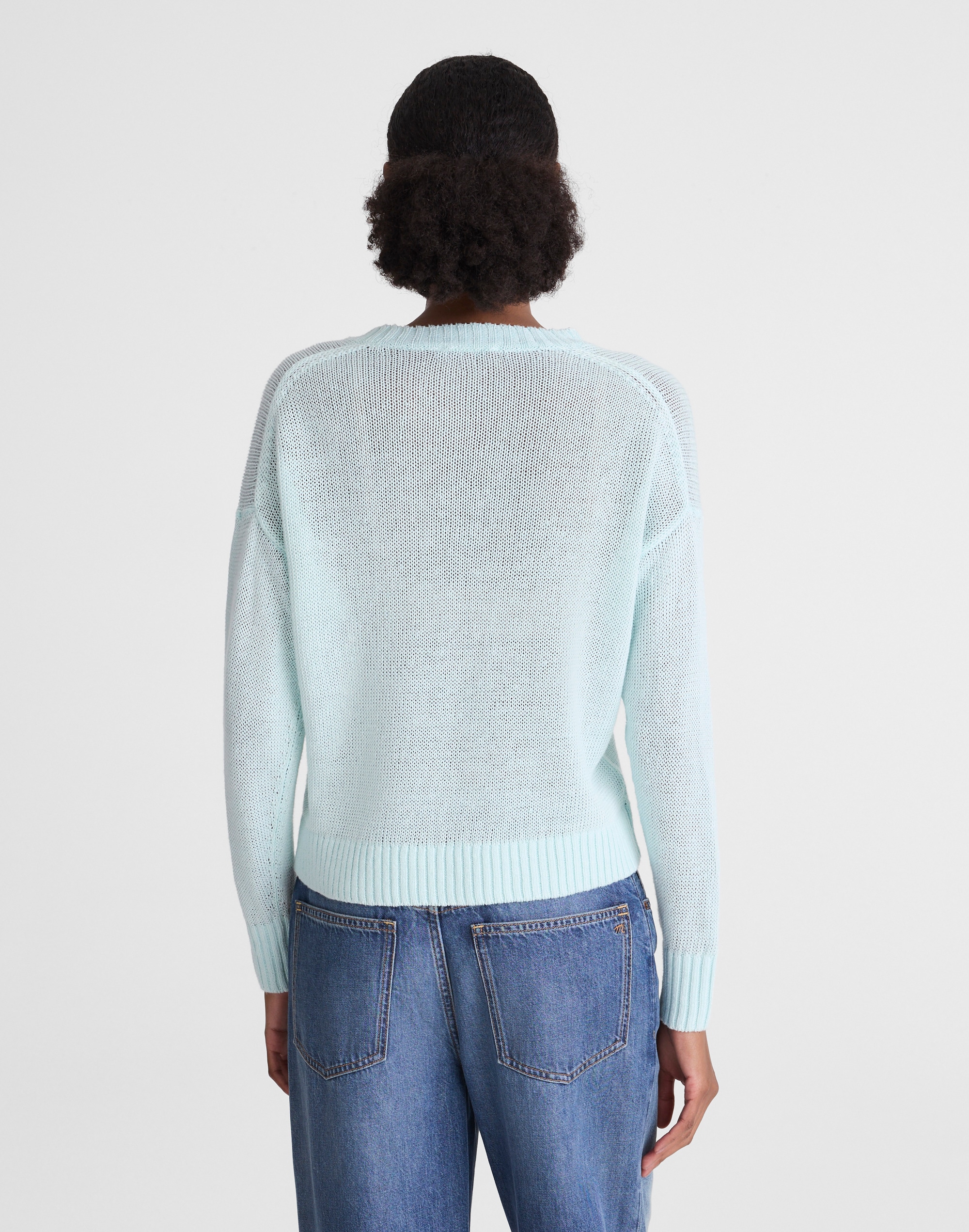 Linen Drop-Shoulder Sweater