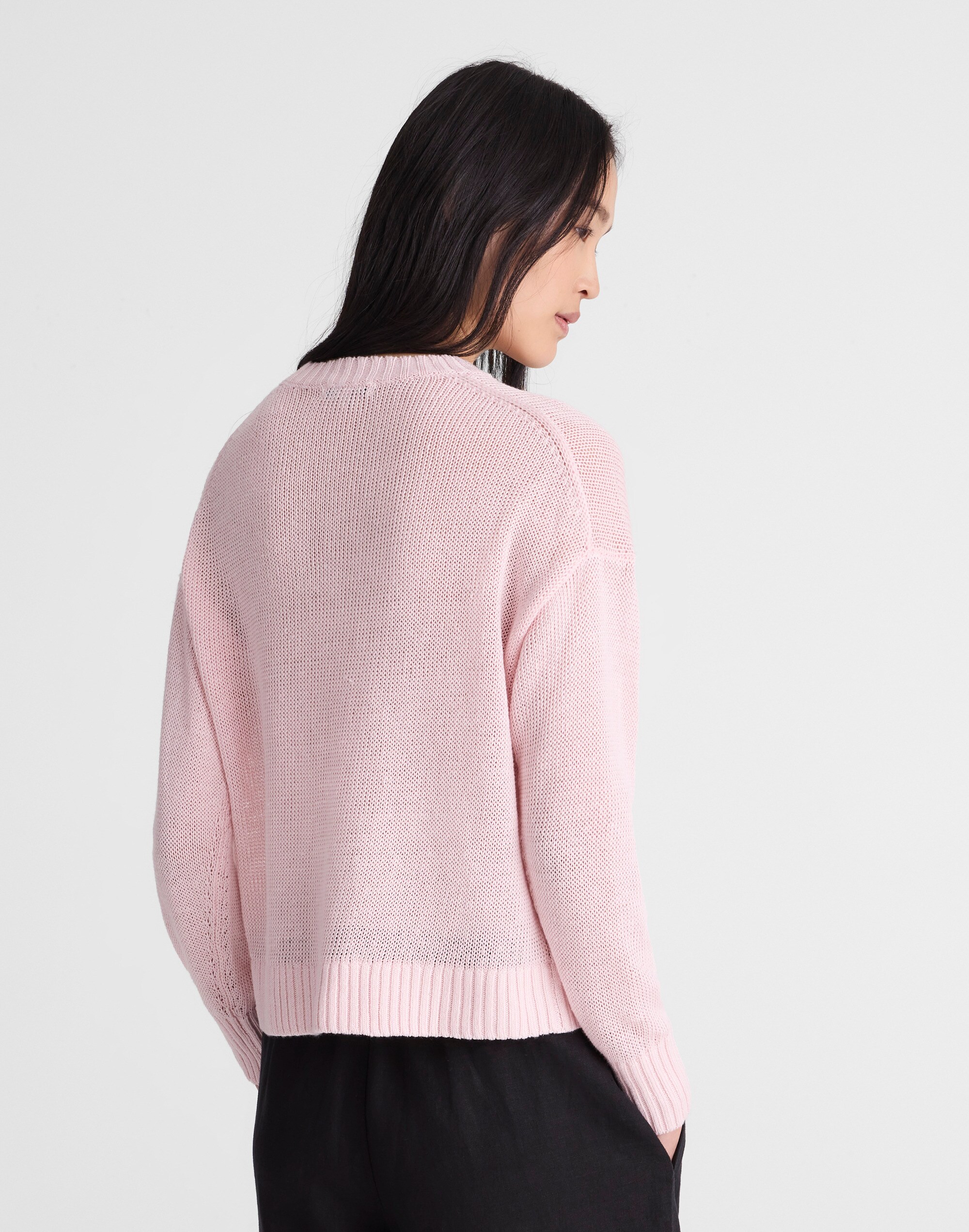 Linen Drop-Shoulder Sweater