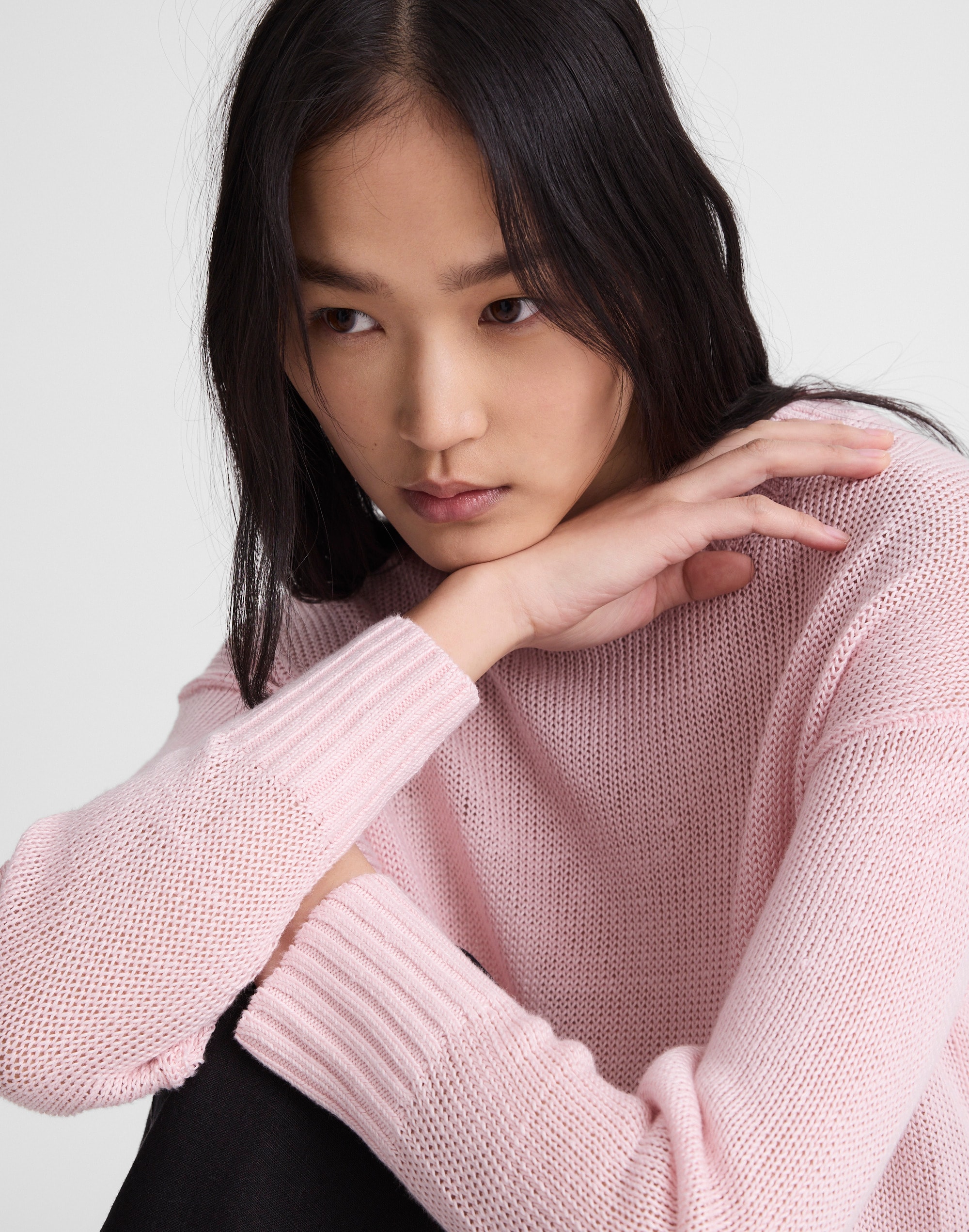 Linen Drop-Shoulder Sweater