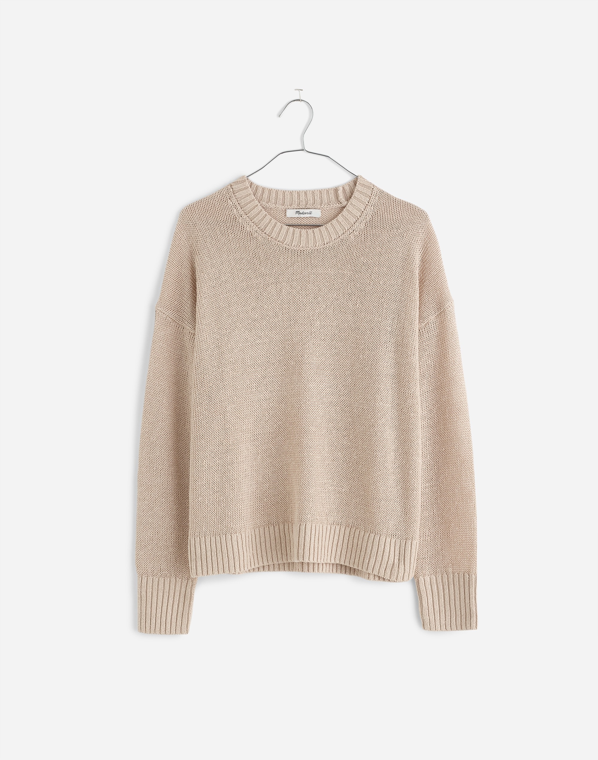 Mw Linen Drop-shoulder Sweater In Neutral