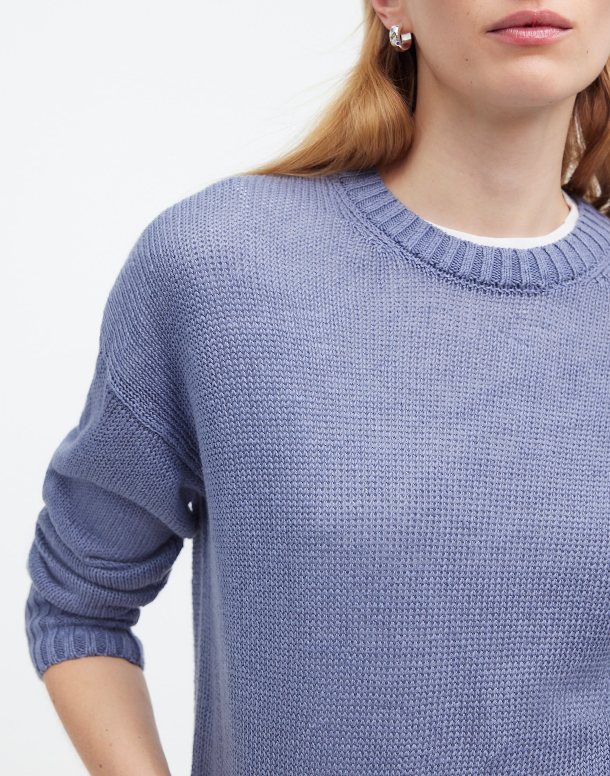 Linen Drop-Shoulder Sweater