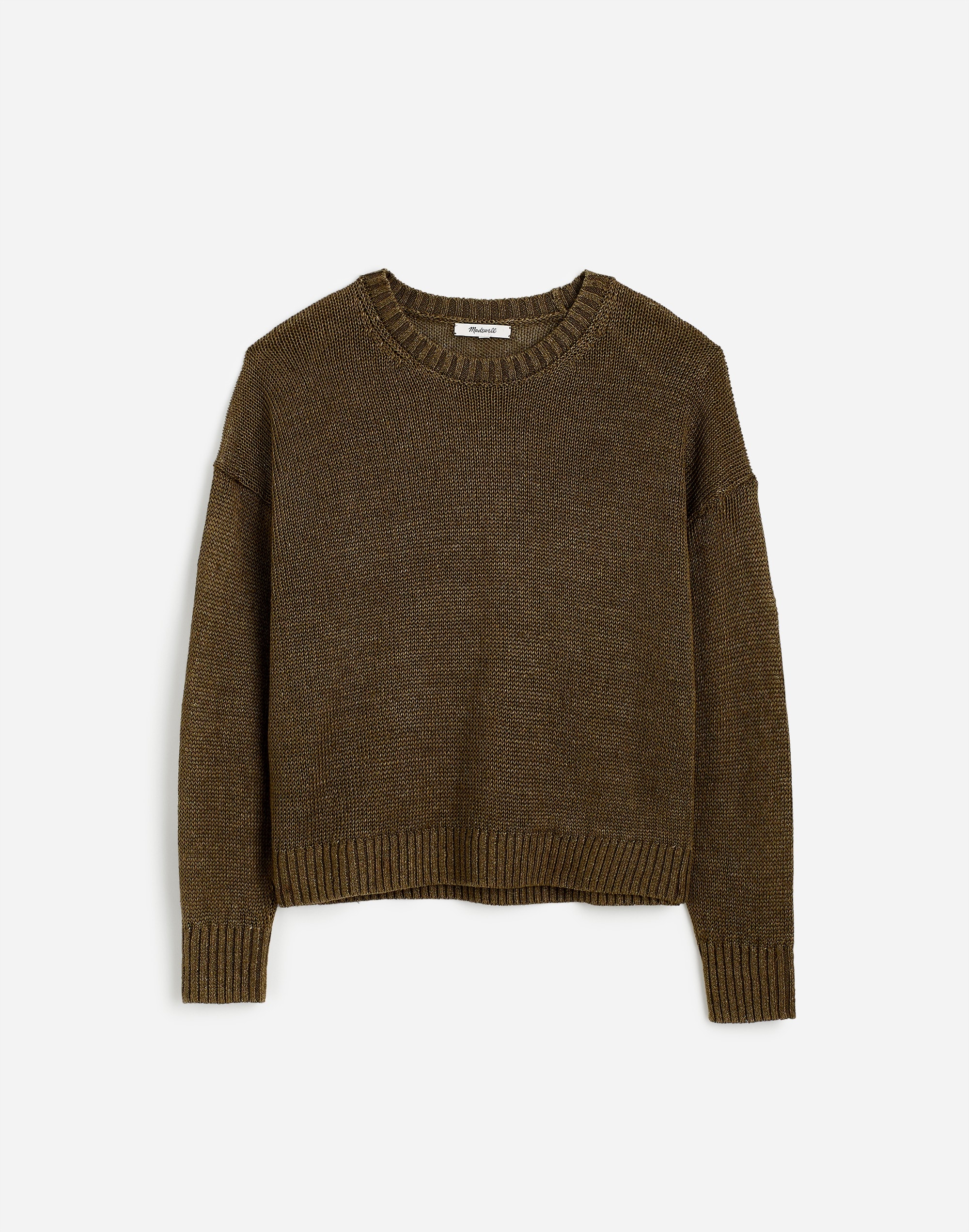 Linen Drop-Shoulder Sweater