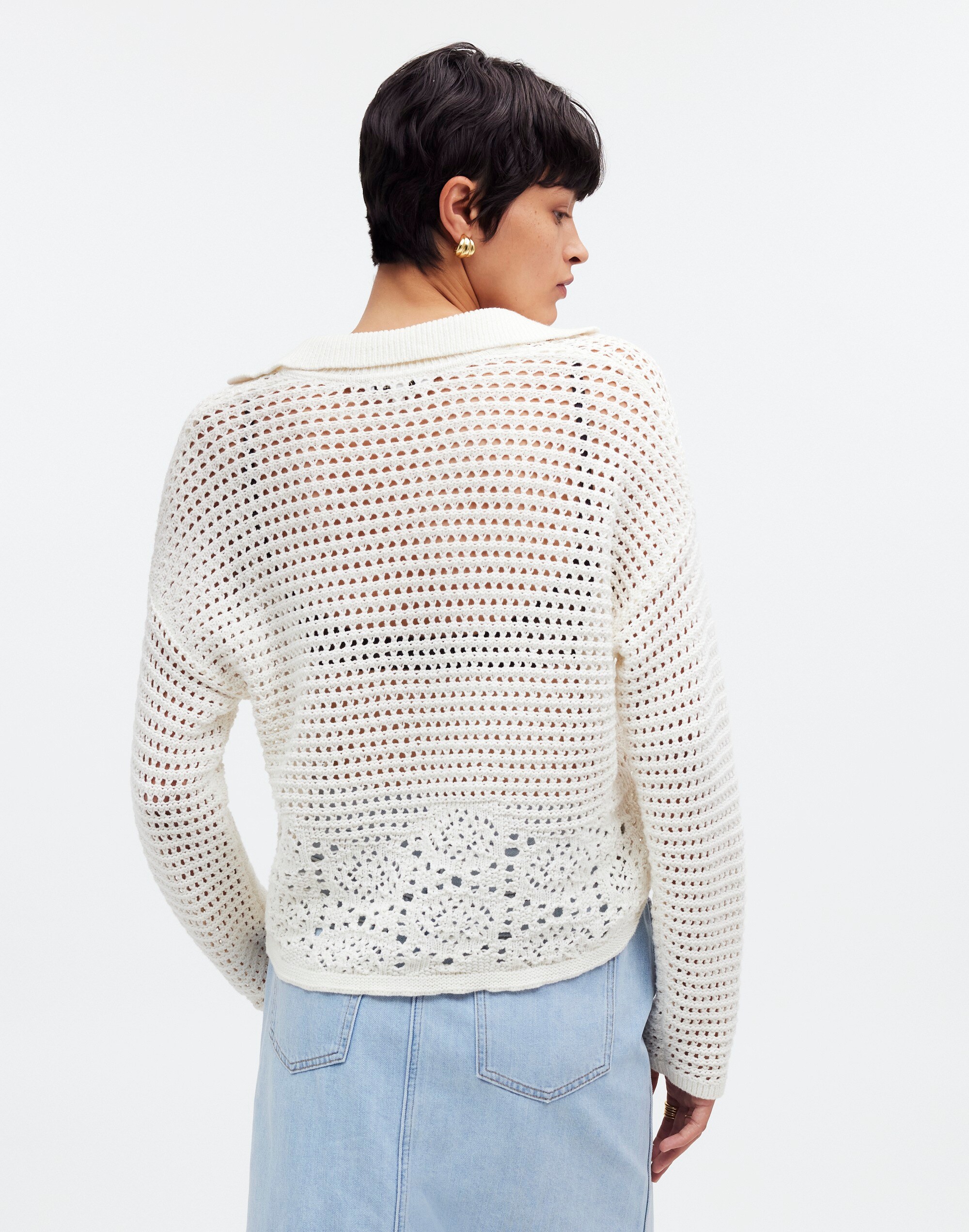 Crochet Polo Sweater