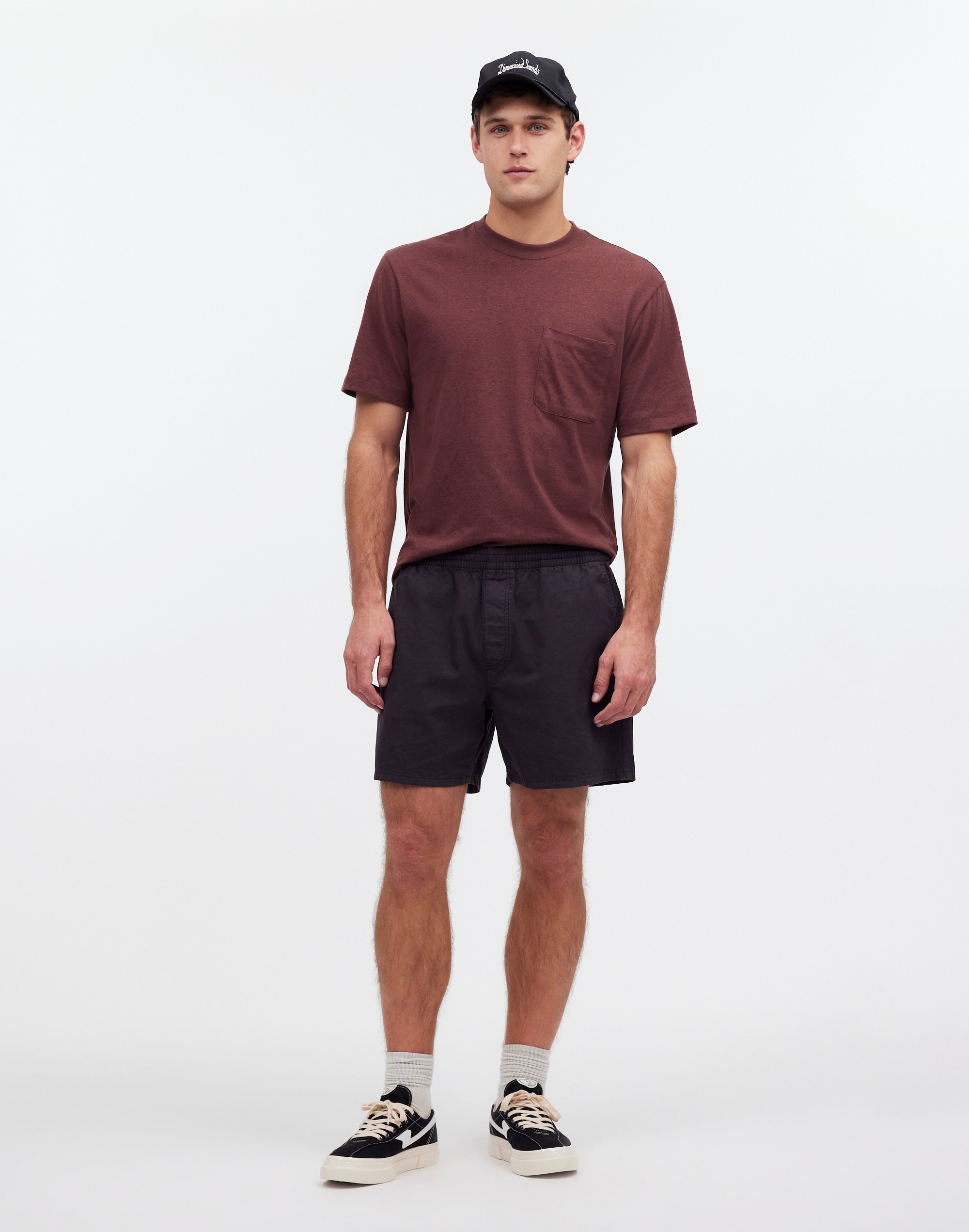 Mw Cotton-hemp Blend Everywear Shorts In Black Coal