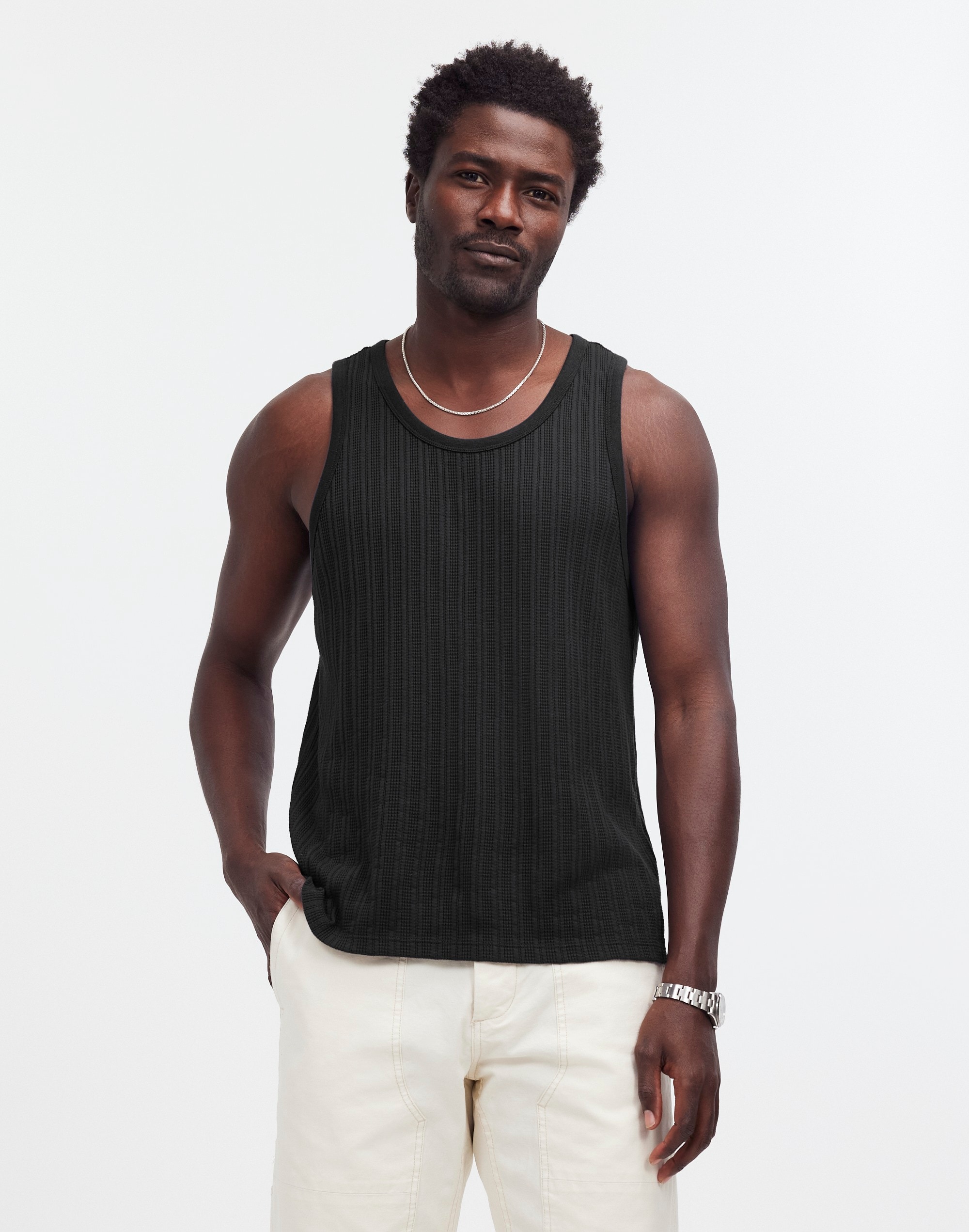 Textured Tank in black coal image 2