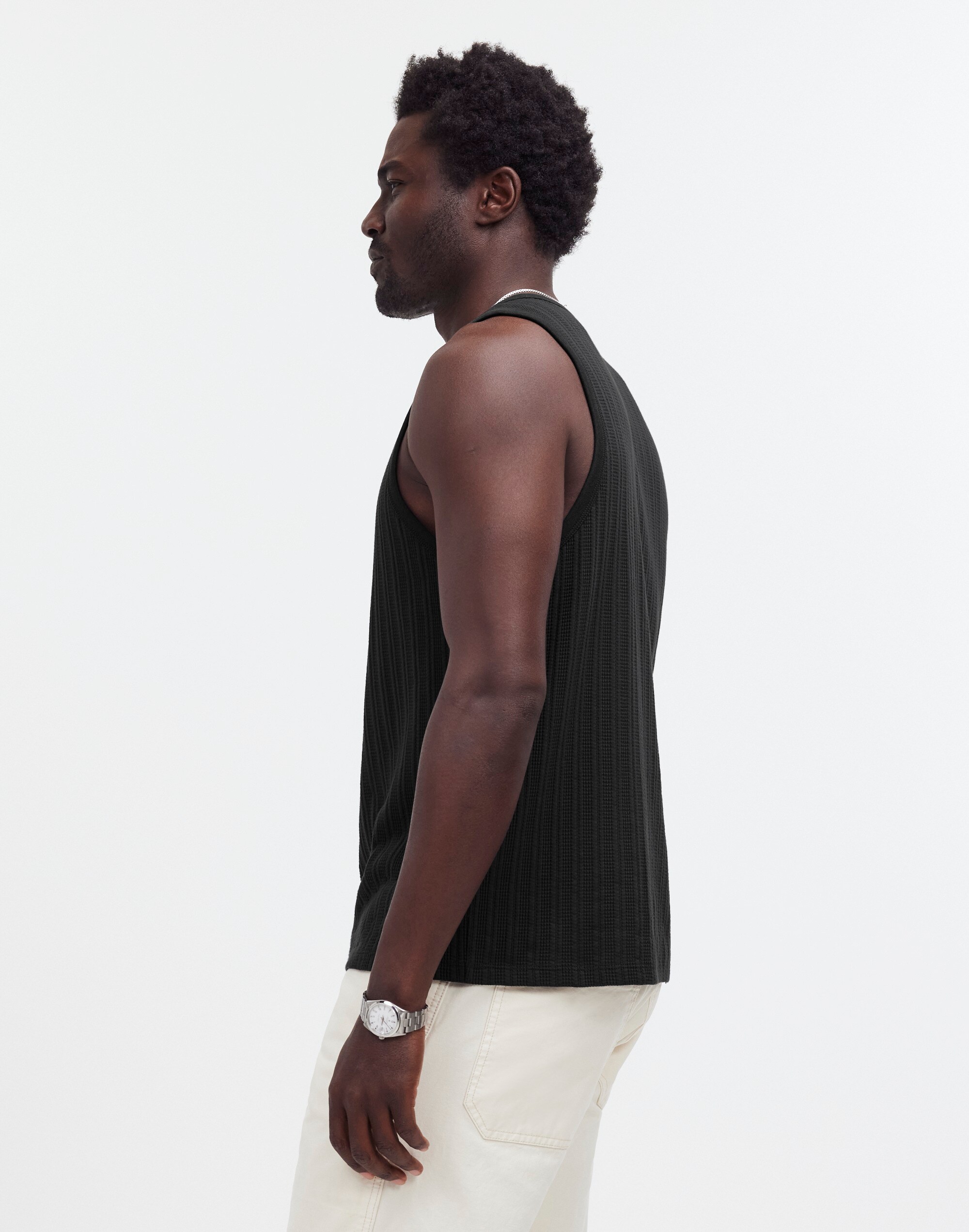 Textured Tank in black coal image 3