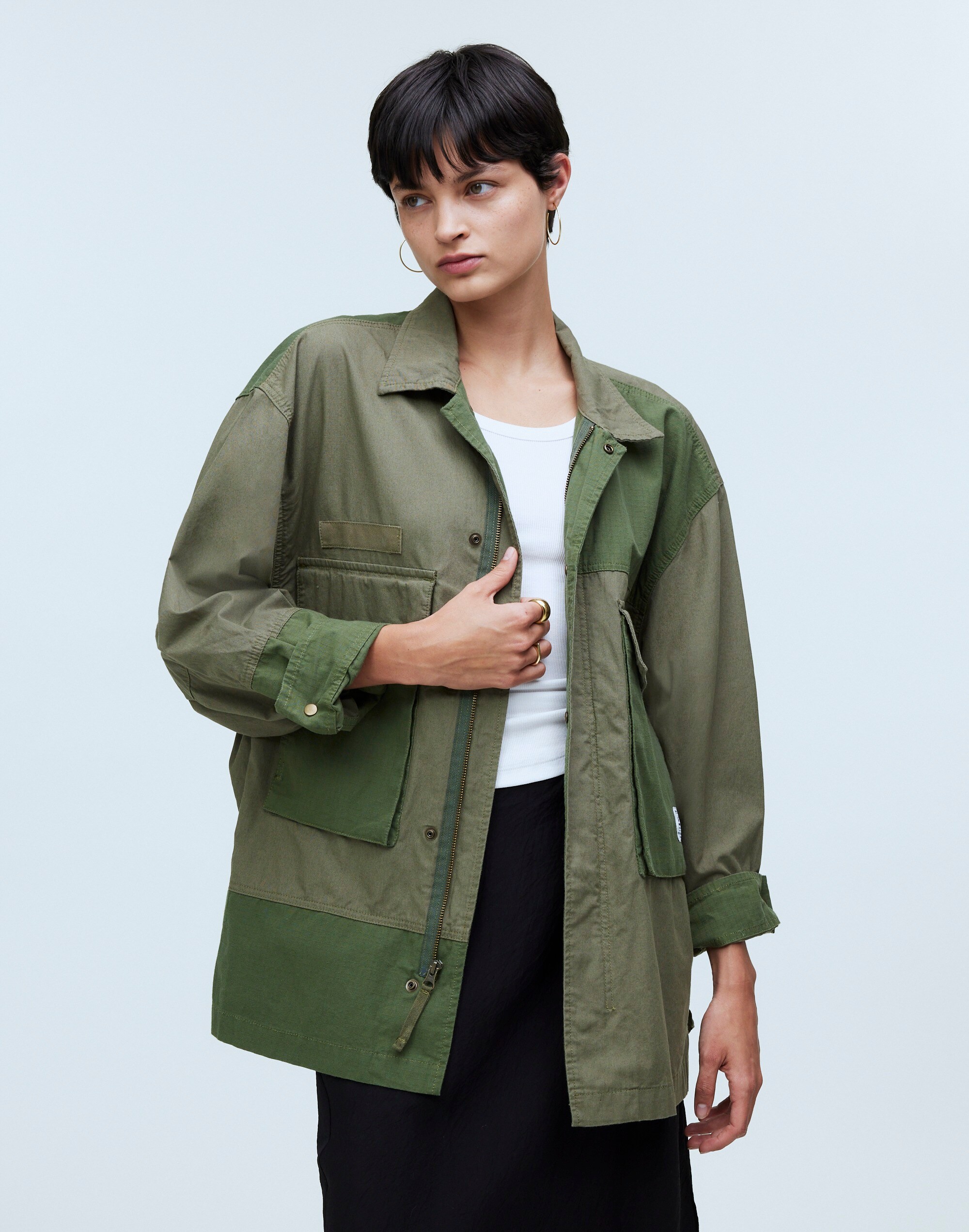 Alpha Industries Mixed-Media Shirt Jacket