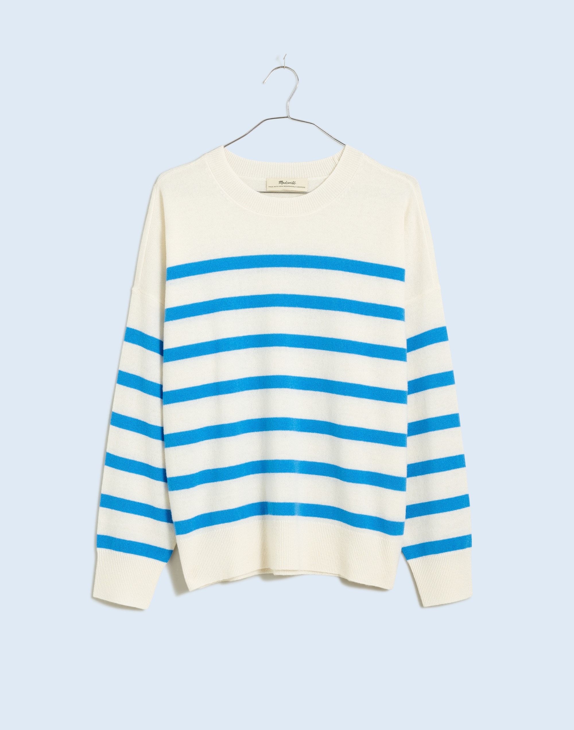 (Re)sponsible Cashmere Oversized Crewneck Sweater Stripe