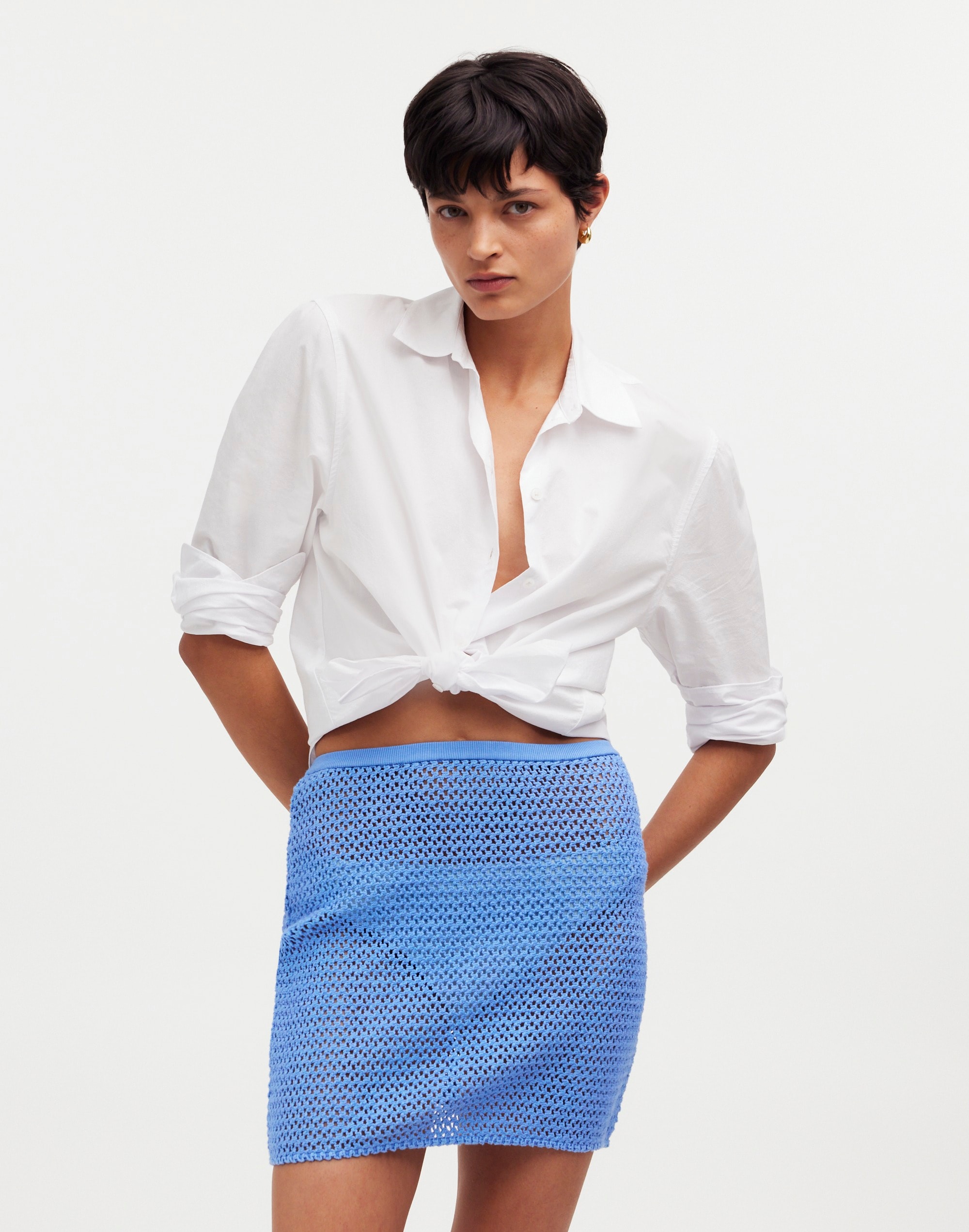 crochet cover-up mini skirt
