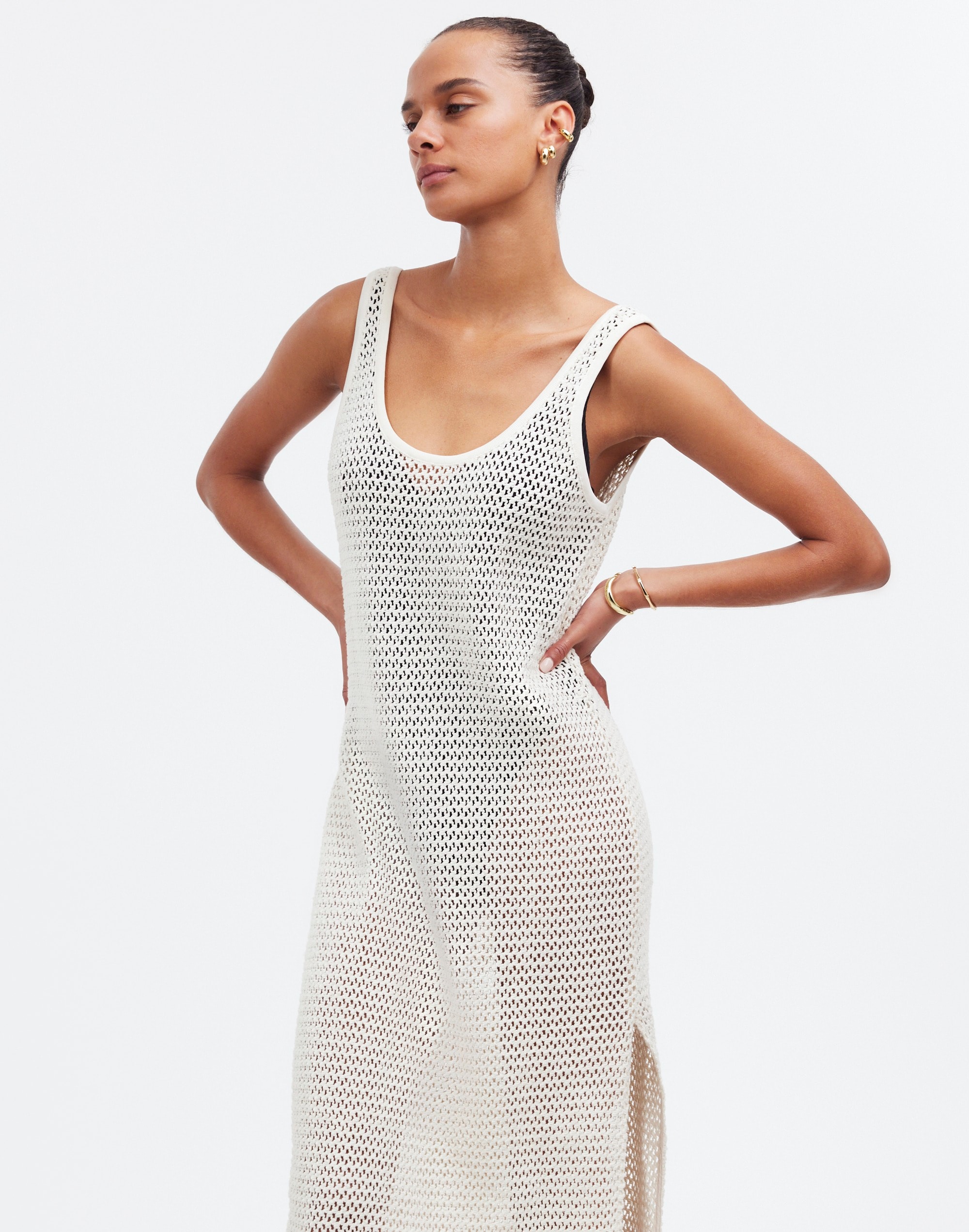 Crochet Sleeveless Maxi Cover-Up Dress