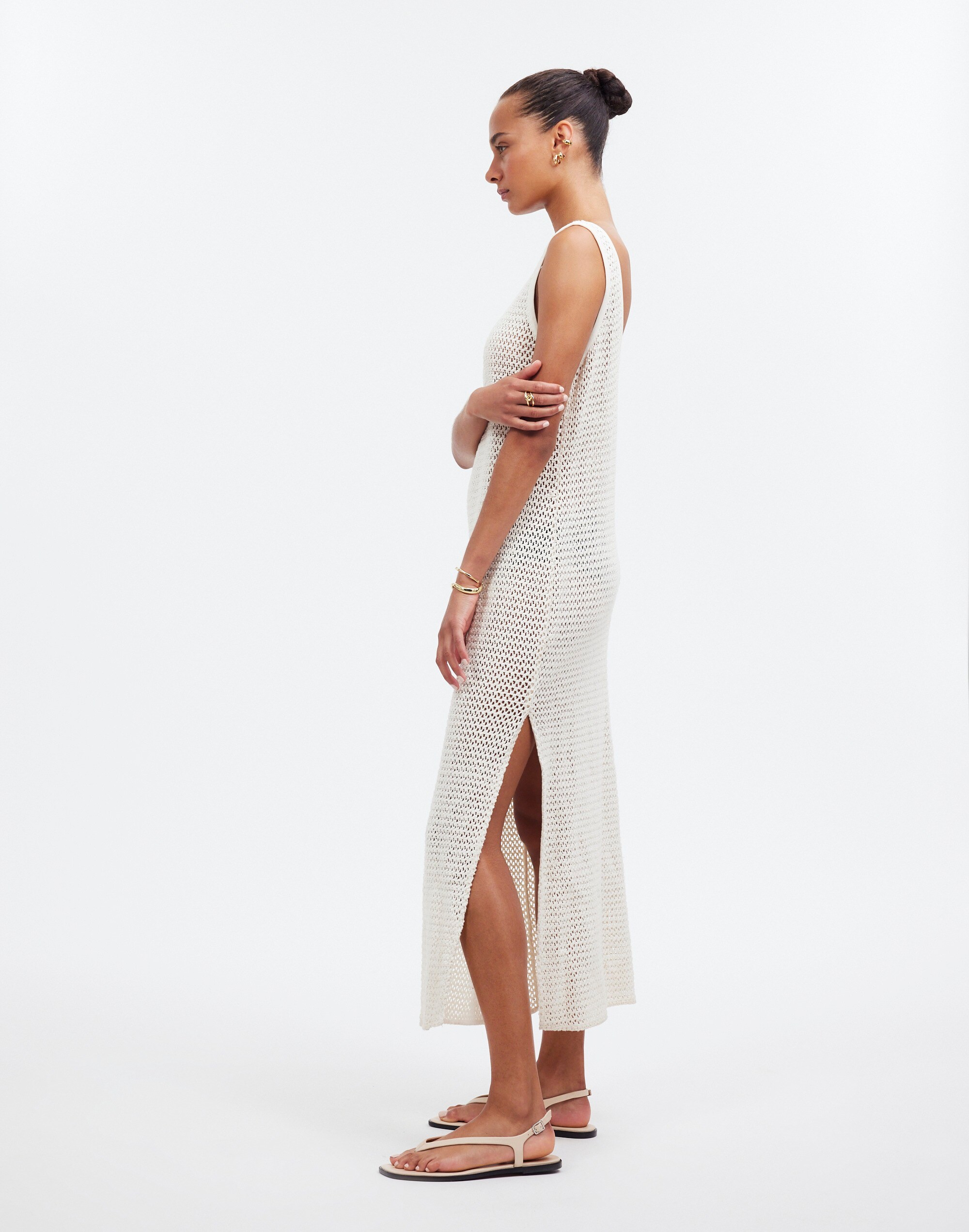 Crochet Sleeveless Maxi Cover-Up Dress