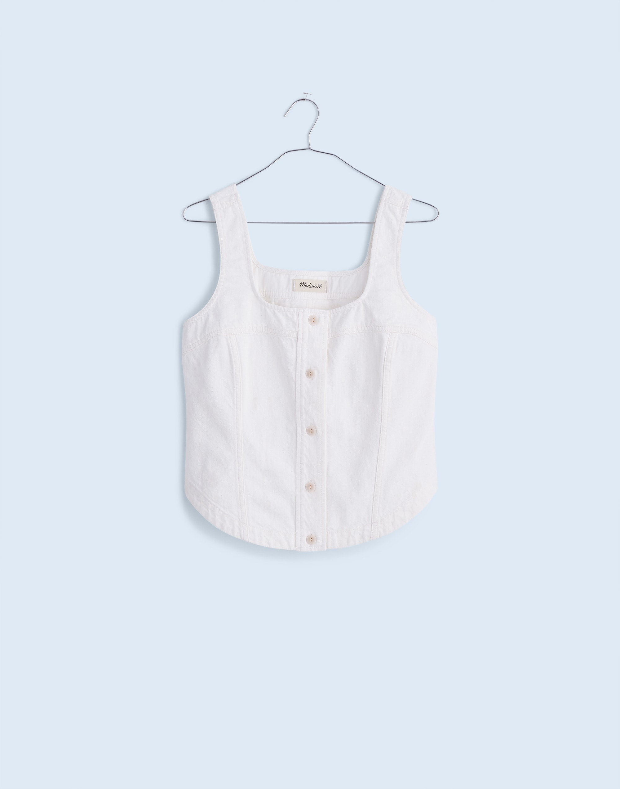 Denim Button-Front Top