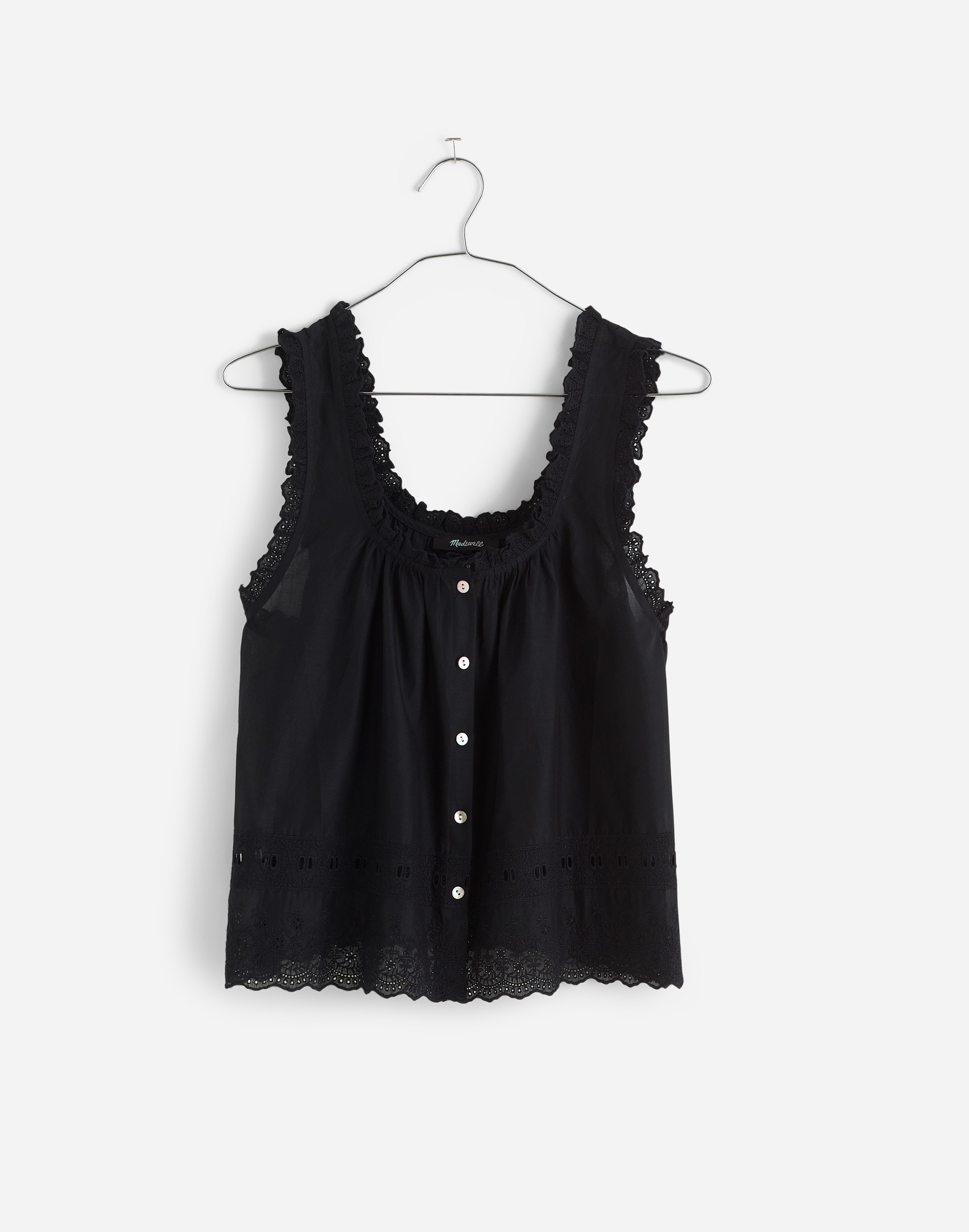 Embroidered Ruffle-Trim Top in null image 5
