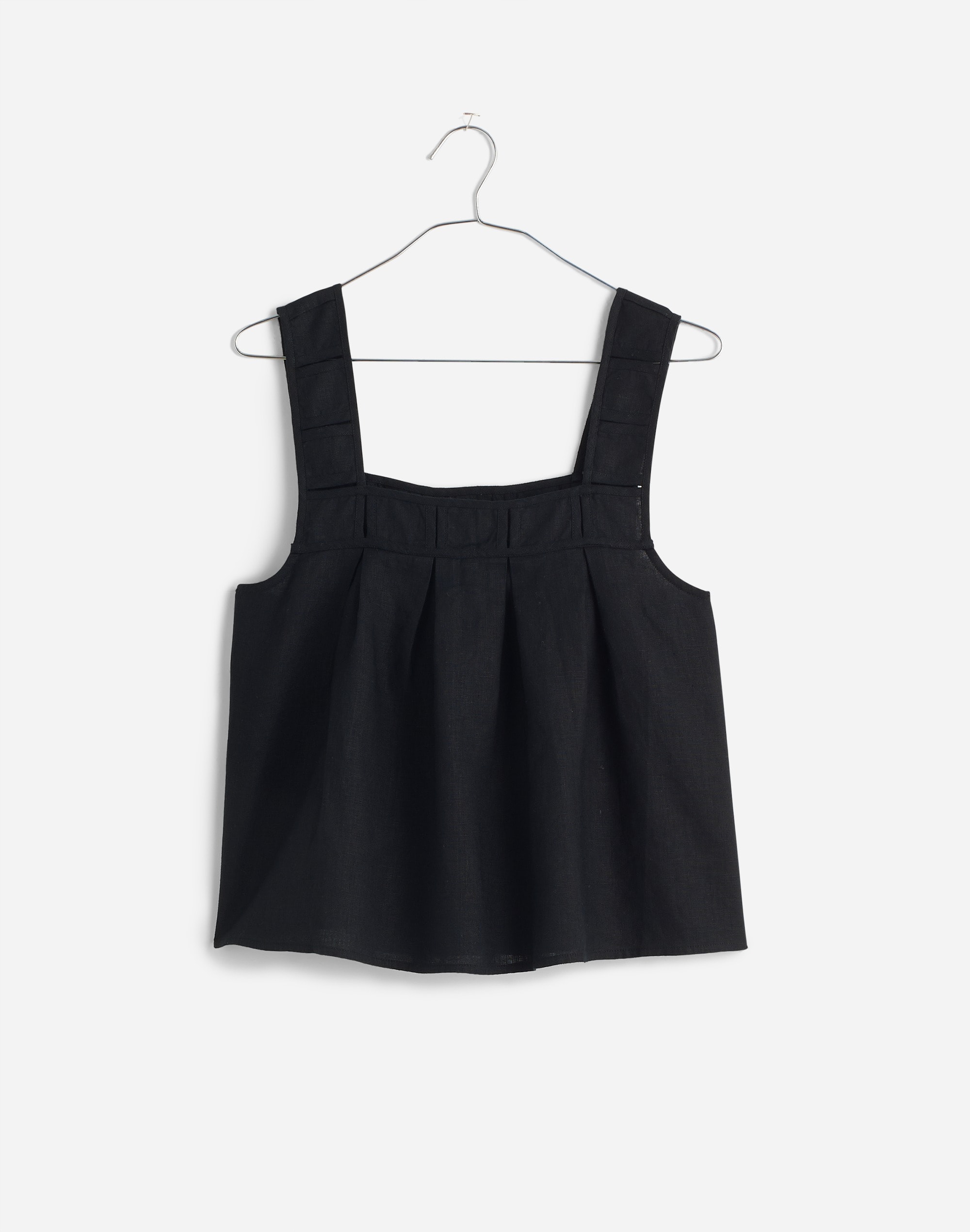 Embroidered A-Line Top in 100% Linen