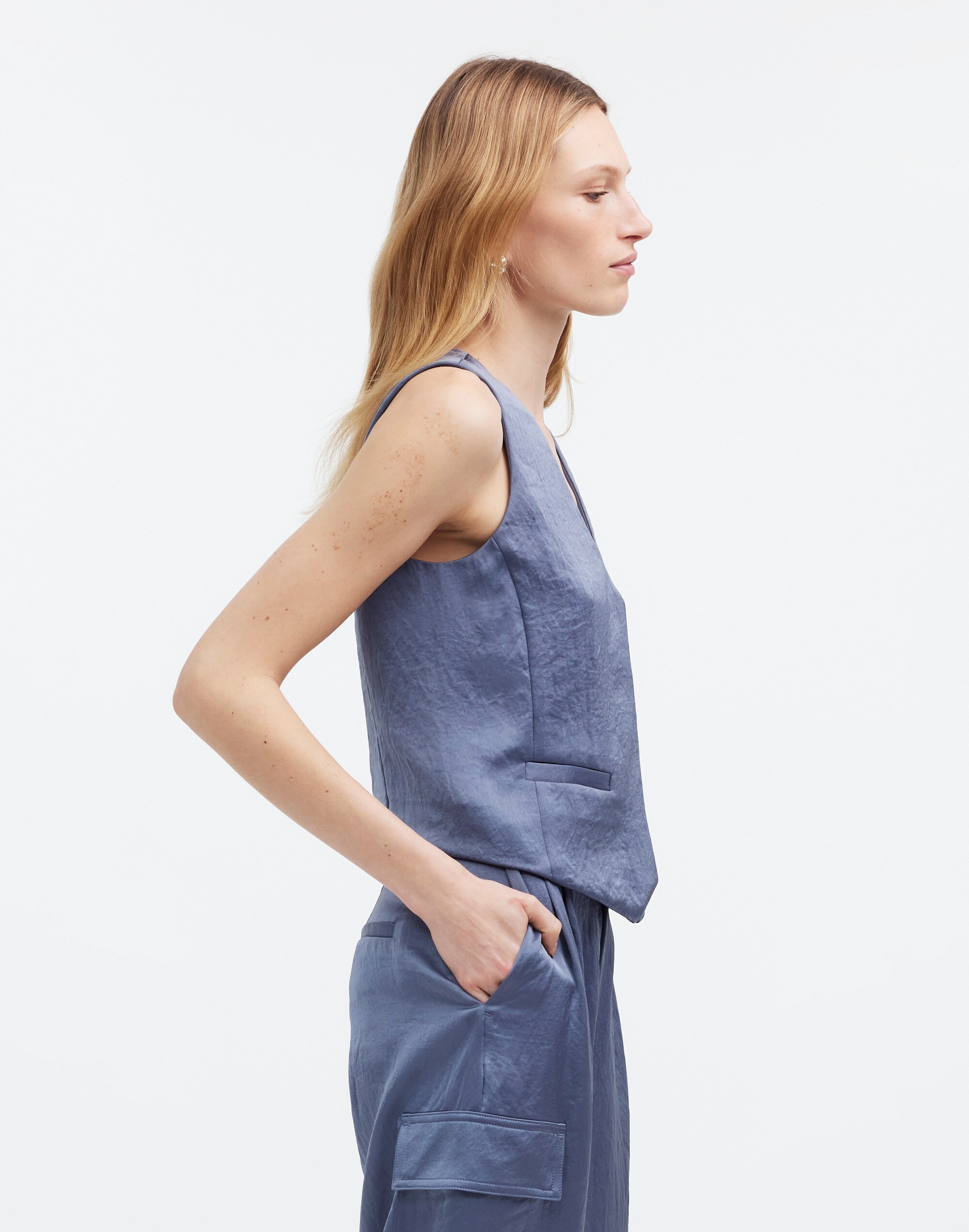 Button-Front Vest Top