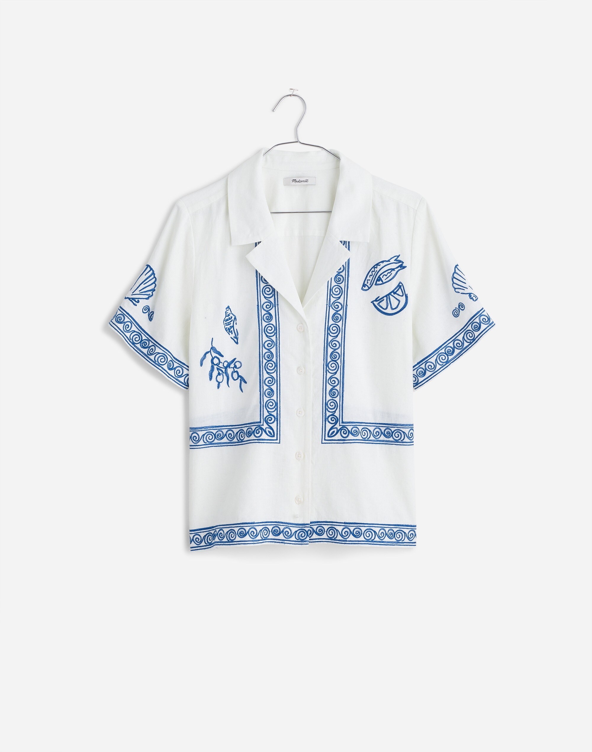 Madewell x Lisa Says Gah! Embroidered Button-Front Shirt